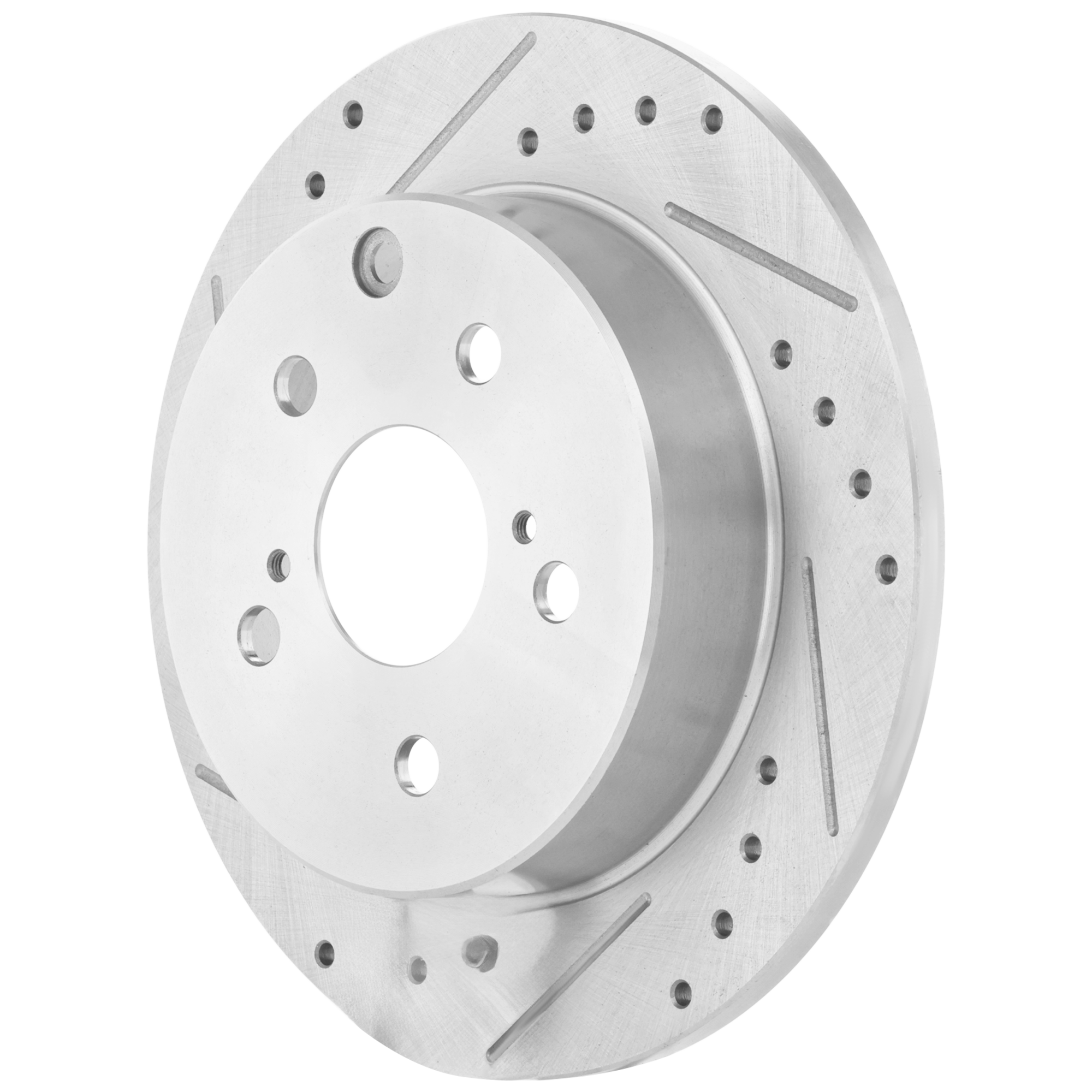 AM HS250H 10-12 RAV4-06-18 REAR BRAKE DISC RH=LH Cross drilled and Slotted Solid 5 Lugs SKU JSTPT27110046DRS OEM 31443-44657-60407-0833294-9003