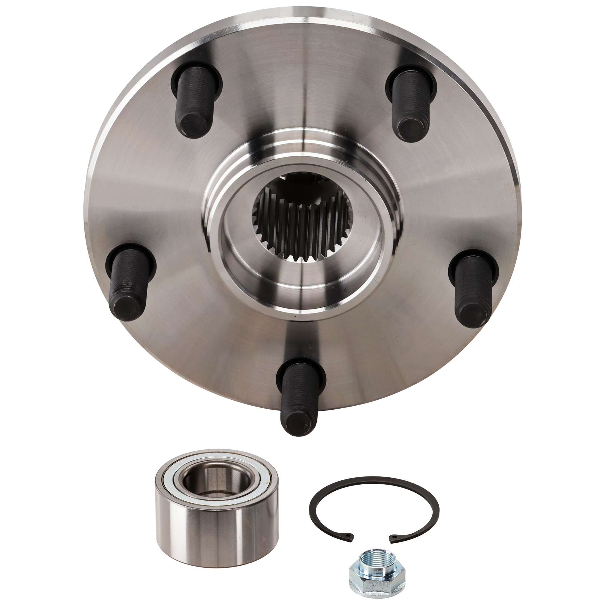 AM CAMRY 92-03 AVALON 95-04 FRONT HUB ASSEMBLY RH=LH 5 Studs 5 x 4.5 in. Bolt Pattern w Flange Bearing Nut and Snap Ring SKU JT283703 OEM 4350206040