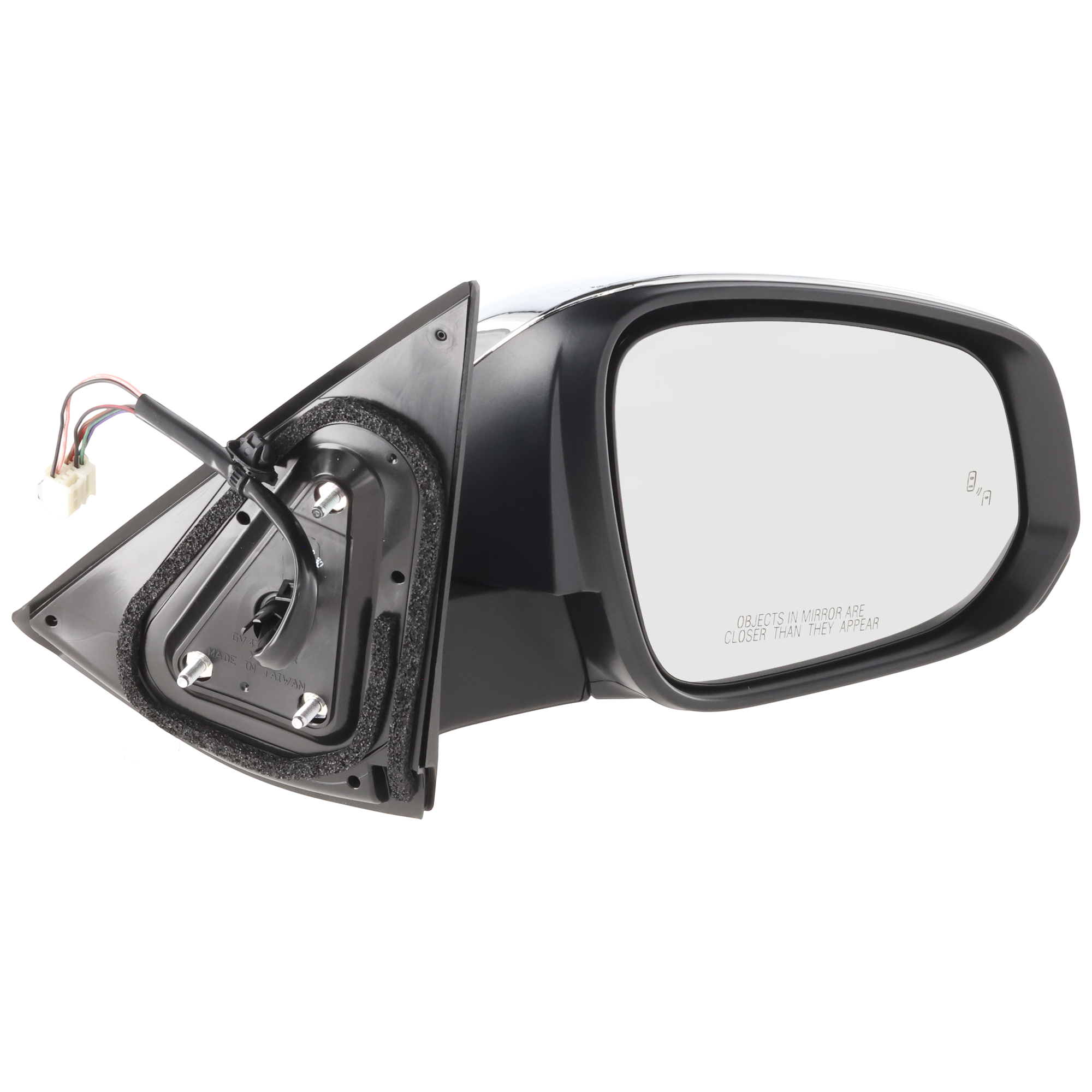 AM TACOMA 24-25 MIRROR RH Power Heated Manual Folding Chrome w BSD w o Auto Dimming w Signal Light w o Memory w o Puddle Light w o Side View Camera SKU JTY307ER Partslink TO1321464 OEM 87910AK030 PFM