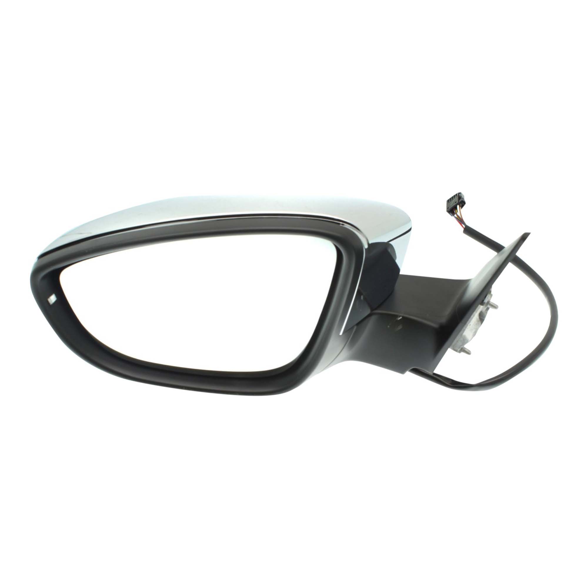 AM BEETLE 12-19 MIRROR LH Power Manual Folding Heated Chrome w In housing Signal Light No Auto dimming BSD and Memory SKU JVW59CL S Partslink VW1320157 OEM 5C5857507B9B9 PFM