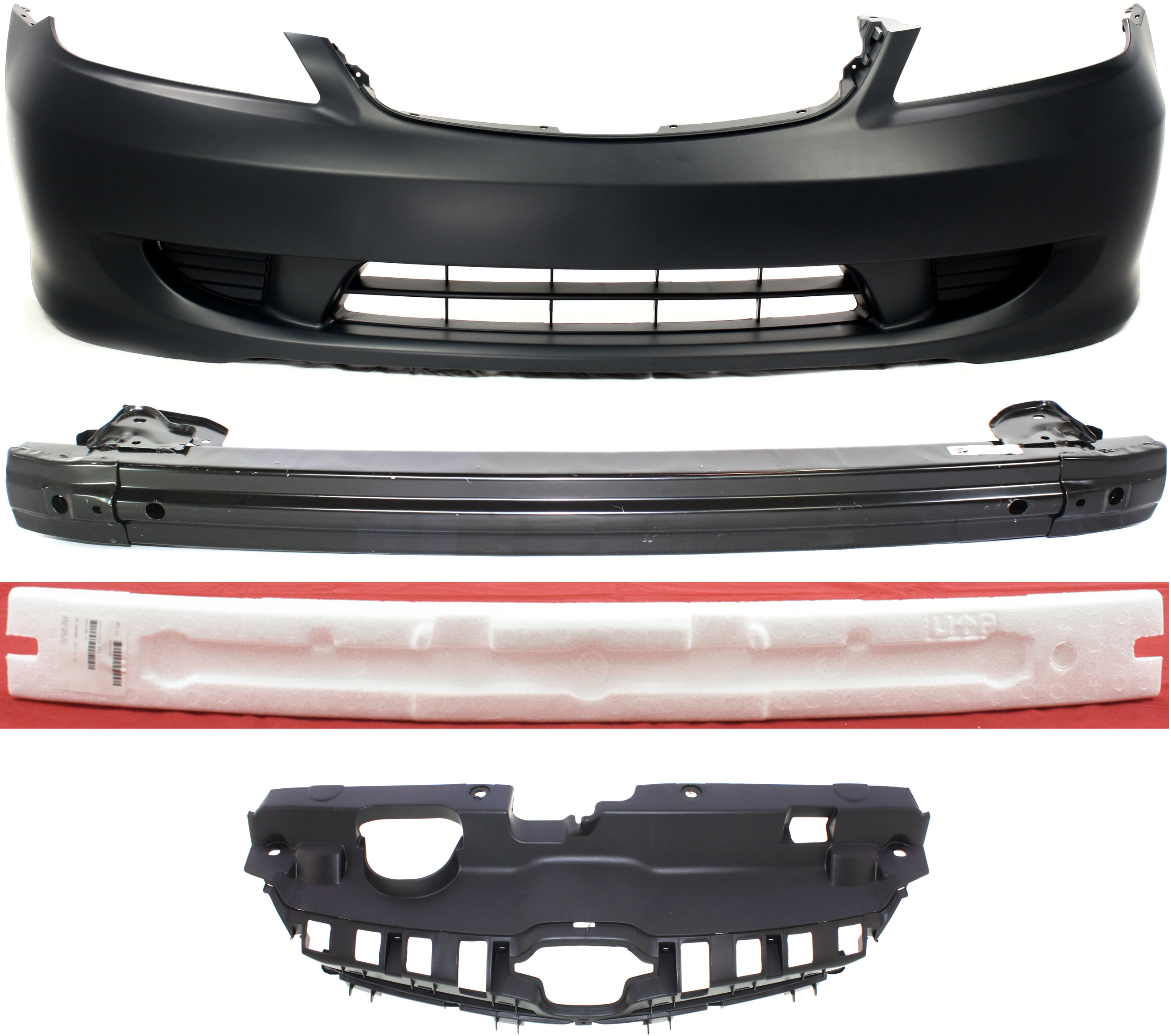 AM CIVIC 04-05 RADIATOR SUPPORT COVER 4 pc kit SKU KIT 000254 H010354P Partslink HO1223101 HO1070130 HO1070136 HO1000216 HO1006168 OEM 71121S5AA00-71170S5DA01-71170S