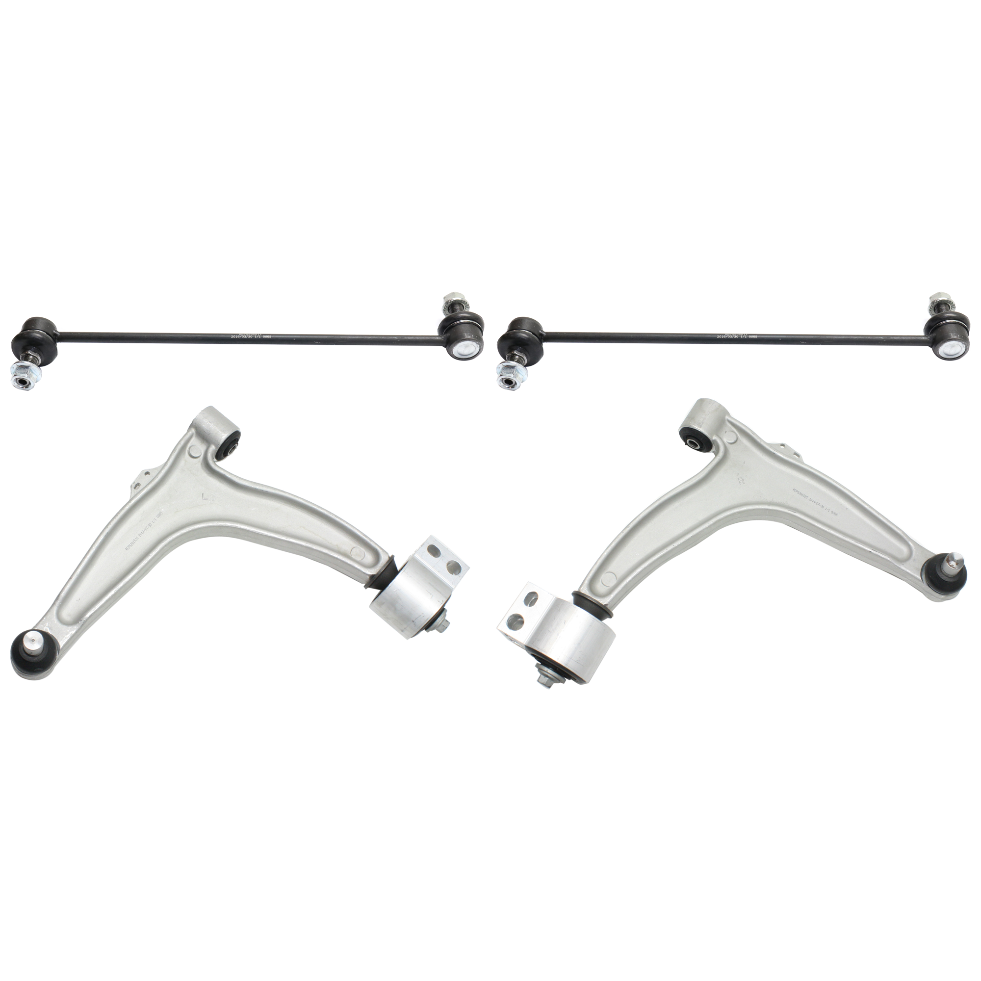 AM SAAB 9-3-03-09 FRONT CONTROL ARM KIT RH AND LH 4 pc Kit with Sway Bar Link SKU KIT 010219-06 OEM 12796013-352051-12796014-51748