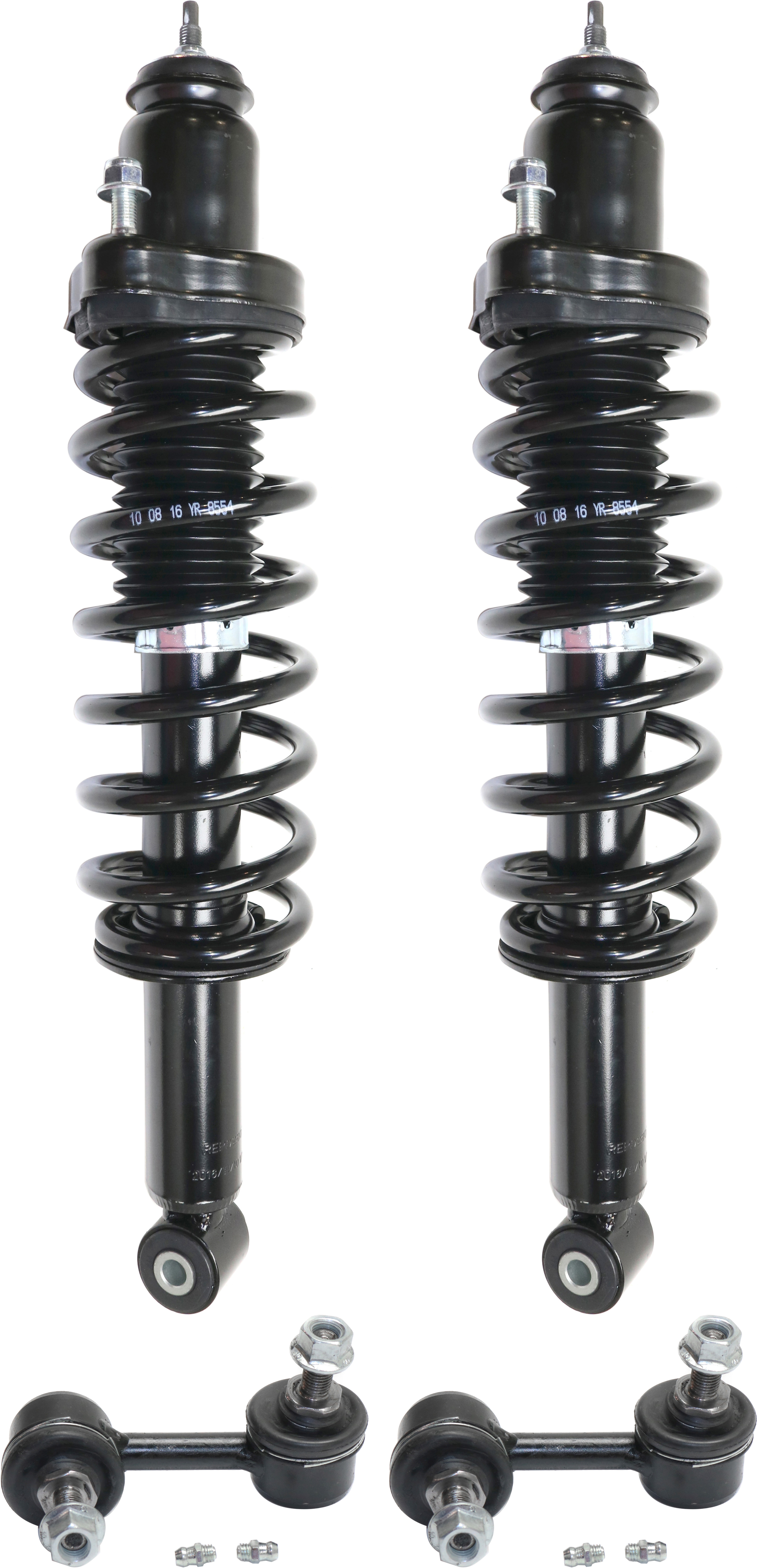 AM CALIBER 07-12 REAR SUSPENSION KIT RH AND LH 4 pc Kit with Loaded Struts and Sway Bar Links SKU KIT 010219-07 OEM 68058866AA 5272706AG 18322-101