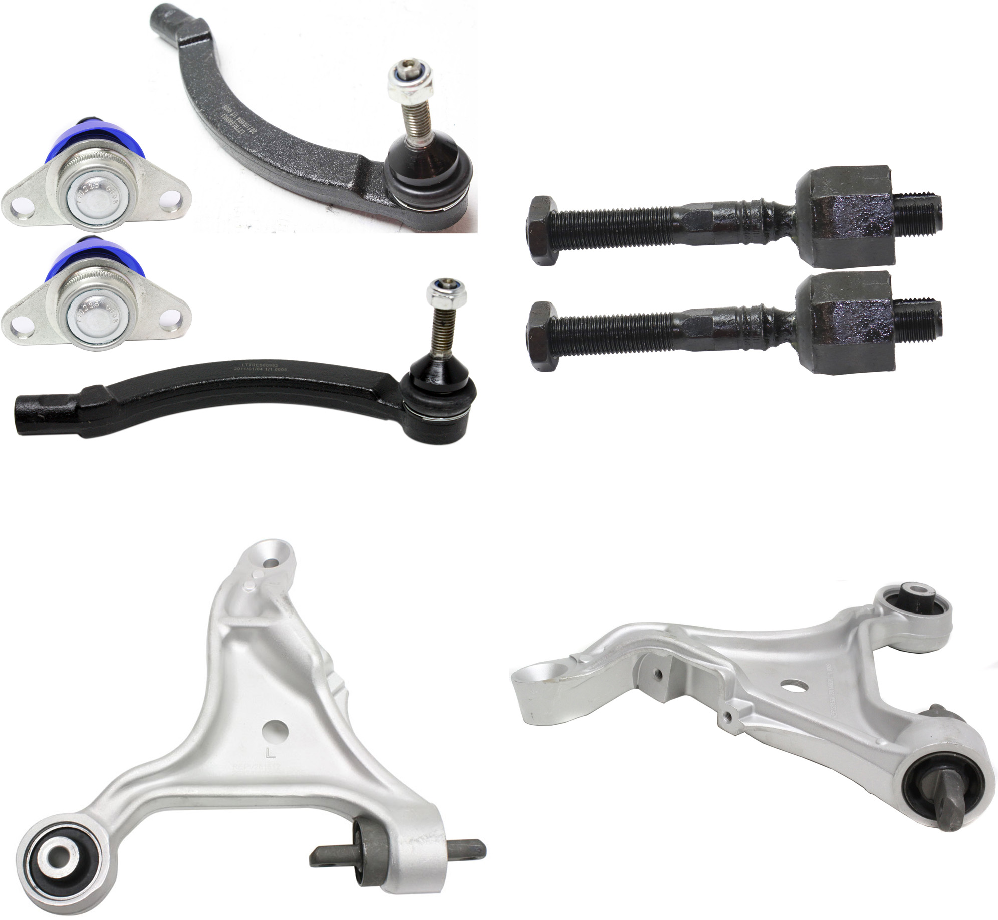 AM S60 V70-01-03 FRONT CONTROL ARM KIT RH AND LH Lower 8 pc kit with Ball Joints and Tie Rod Ends SKU KIT 010318-17 OEM 274186-274193-274524-274544-27