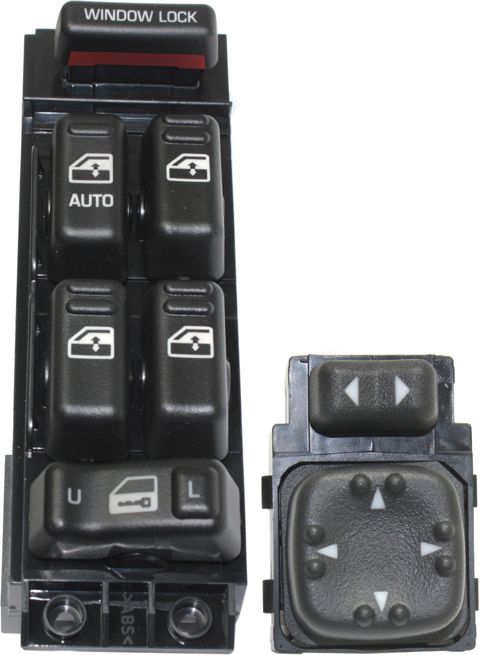 AM TAHOE 00-02 FRONT WINDOW SWITCH LH 2 pc Kit Black 12 Prong and 8 Prong Blade Male Terminals 2 Female Connectors with Mirror Switch SKU KIT 010319-05 OEM 15062650-15720127-15746570-192