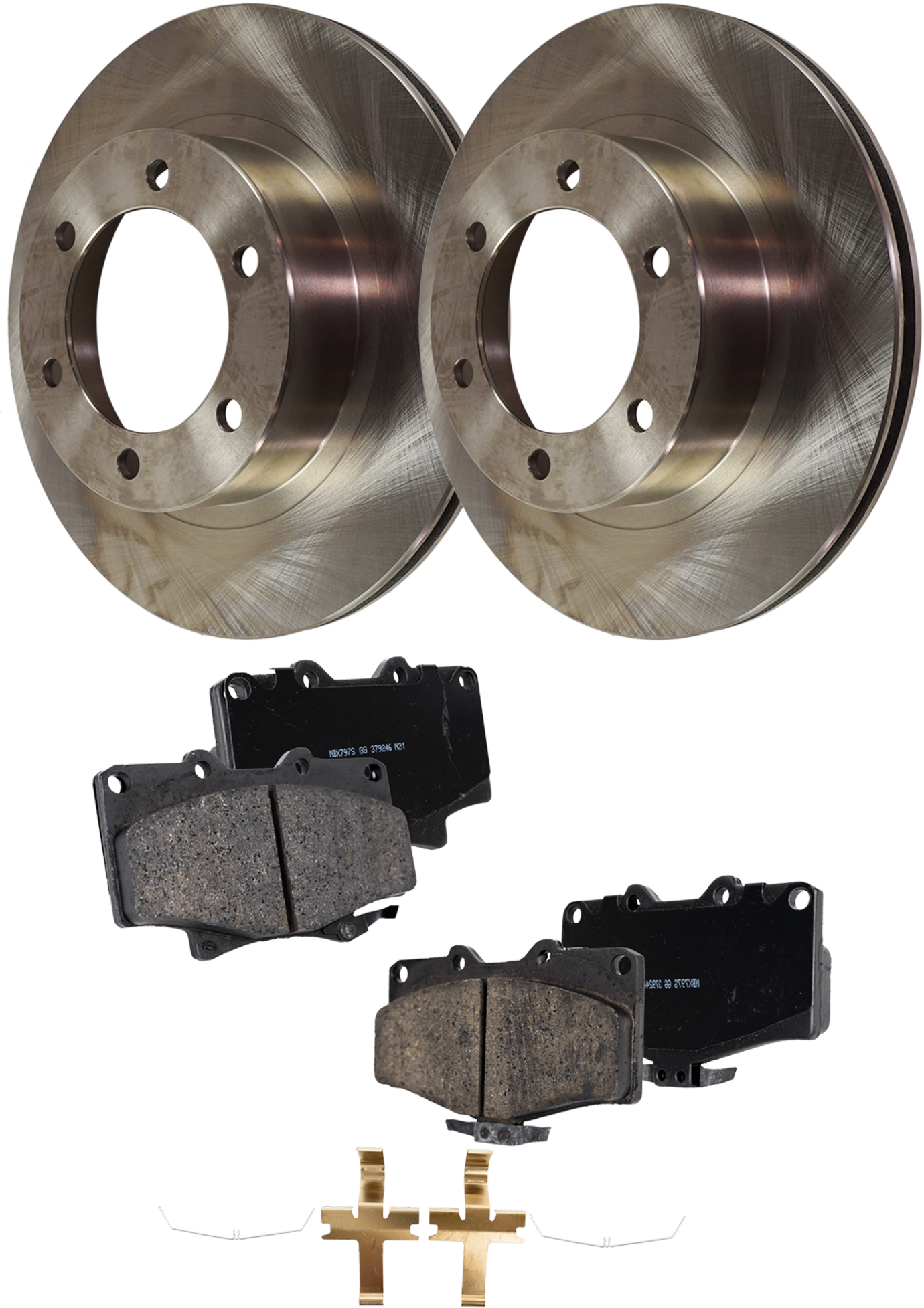 AM 4RUNNER 96-00 FRONT BRAKE DISC AND PAD KIT 4 pc kit SKU KIT 010623-11 OEM 4351235210-4351260120-04465350
