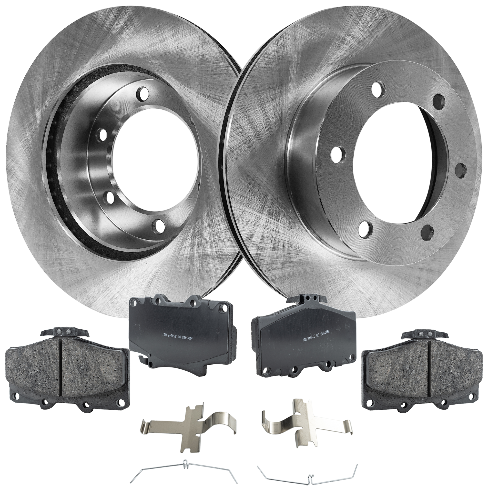 AM 4RUNNER 96-00 FRONT BRAKE DISC AND PAD KIT Plain Surface 2 Wheel Set SKU KIT 010623-12 OEM 4351235310-4351204020-04465350