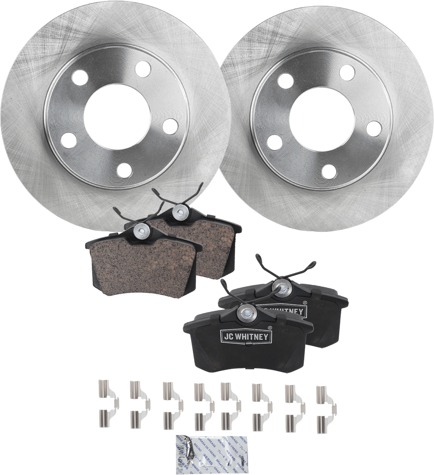 AM A6 QUATTRO 02-04 ALLROAD QUATTRO 01-01 REAR BRAKE DISC AND PAD KIT 2 Wheel Set SKU KIT 010623-18 OEM 4B0615601B 1E0698451-1E0698451