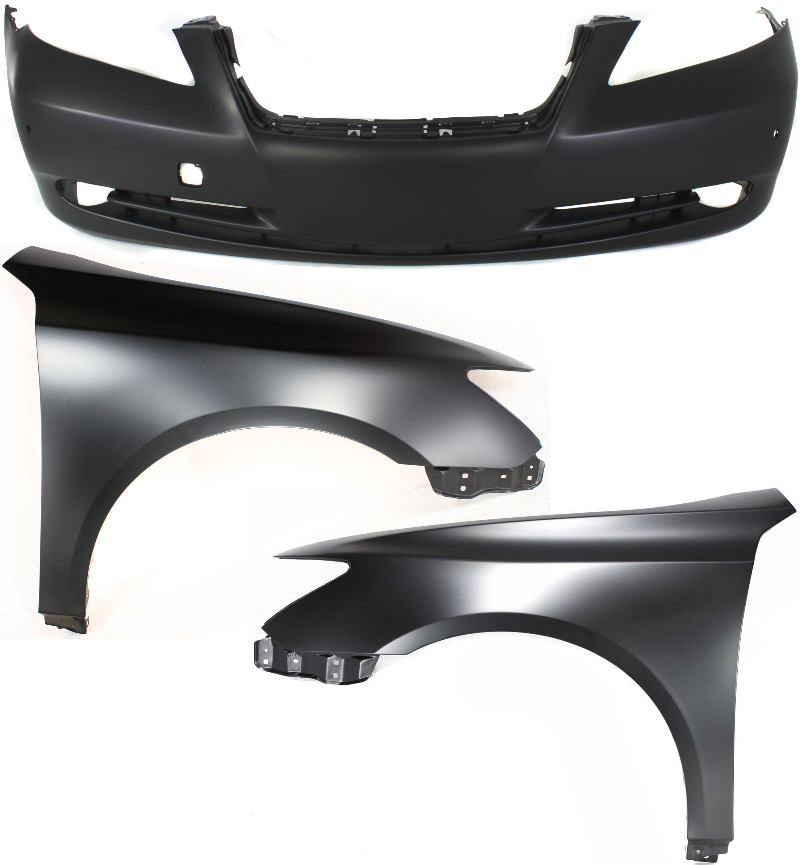 AM ES350-07-09 FRONT FENDER RH AND LH 3 pc Kit Includes Bumper Cover SKU KIT 010718-131 Partslink LX1241113 LX1240113 LX1000186 OEM 5381133180-5381233180-52119339