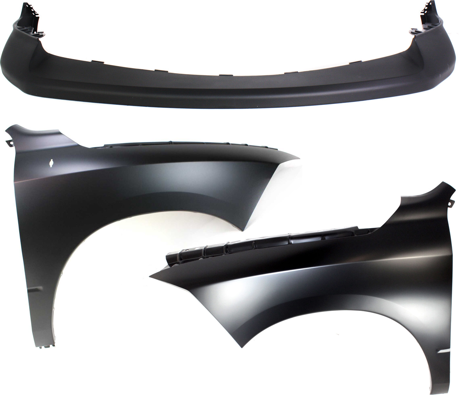 AM RAM FULL SIZE P U 09-12 FRONT FENDER RH AND LH Primed 3 pc kit with Bumper Cover SKU KIT 010718-154 Partslink CH1241269 CH1240269 CH1014102 OEM 68054338AJ 68054338AI 68054339