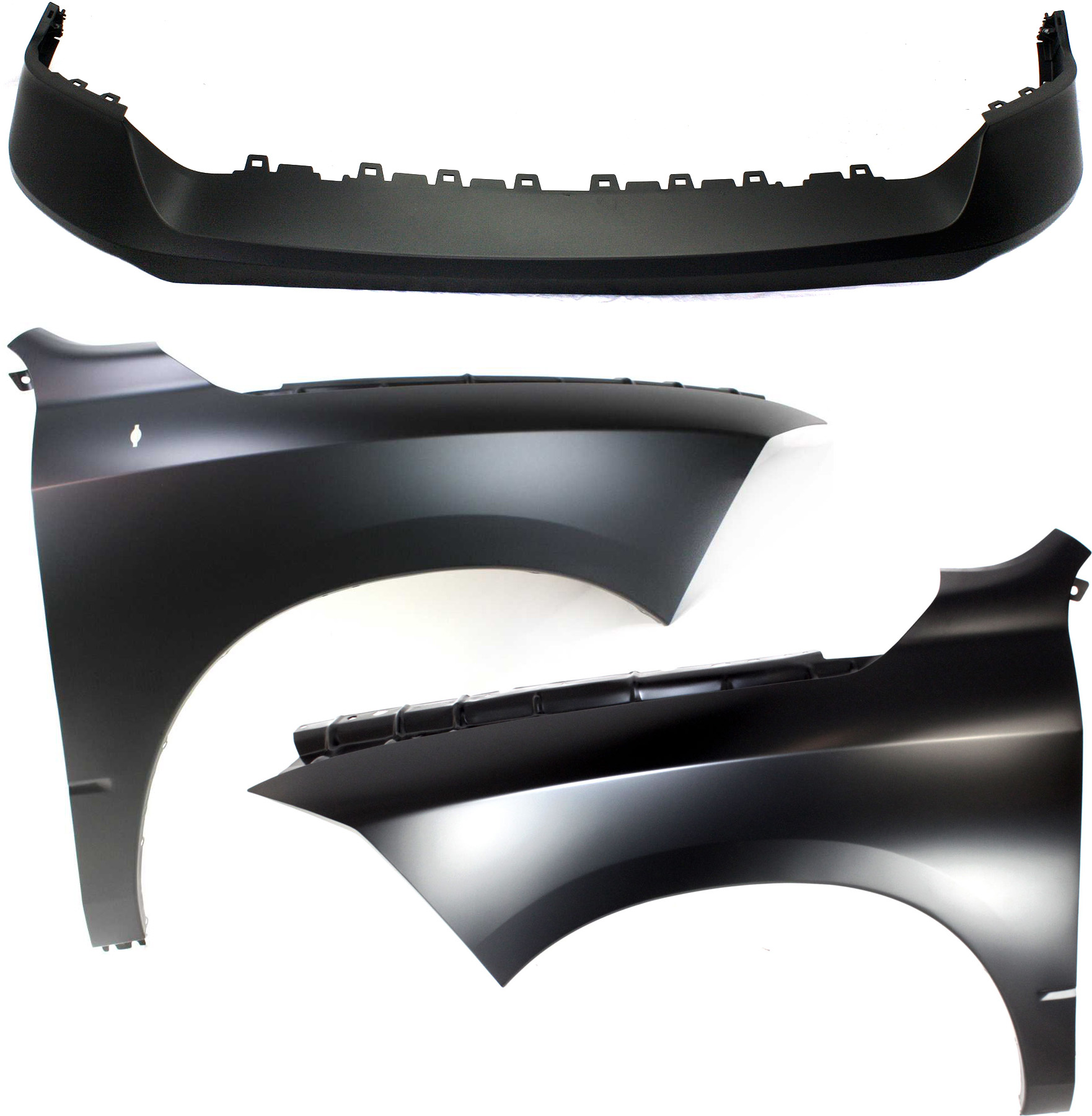 AM RAM 1500 CLASSIC 19-24 FRONT BUMPER COVER Primed 3 pc kit with Fenders SKU KIT 010718-158 Partslink CH1240269 CH1241269 CH1014108 OEM 68054338AJ 68054338AI 68054339