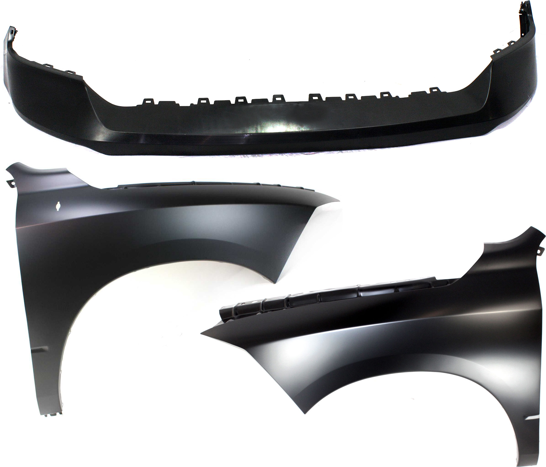 AM RAM 1500 CLASSIC 19-24 FRONT BUMPER COVER Primed 3 pc kit with Fenders SKU KIT 010718-159 Partslink CH1241269 CH1240269 CH1014107 OEM 68054338AJ 68054338AI 68054339