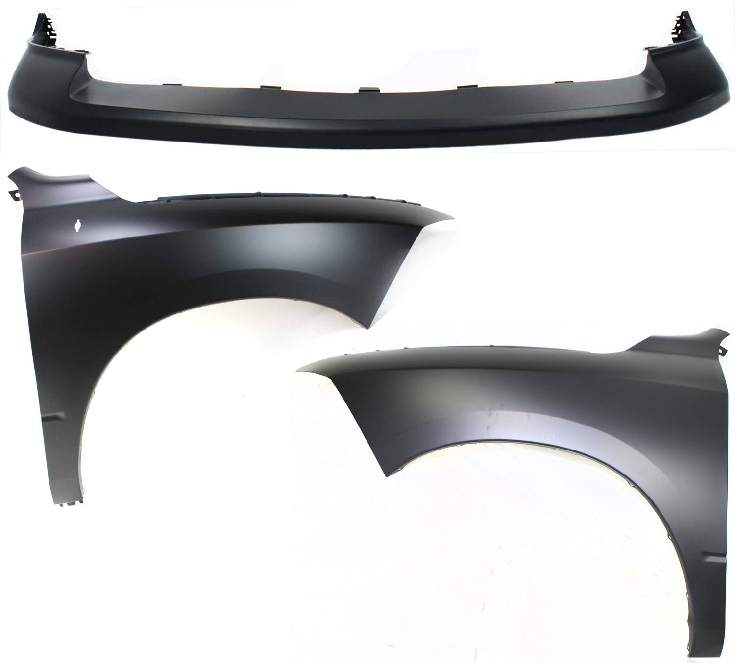 AM RAM 1500-09-12 FRONT FENDER RH AND LH 3 pc Kit Includes Bumper Cover CAPA SKU KIT 010718-160 Partslink CH1014101C CH1240269C CH1241269C OEM 1JL39TZZAA 68054338AJ 68054338