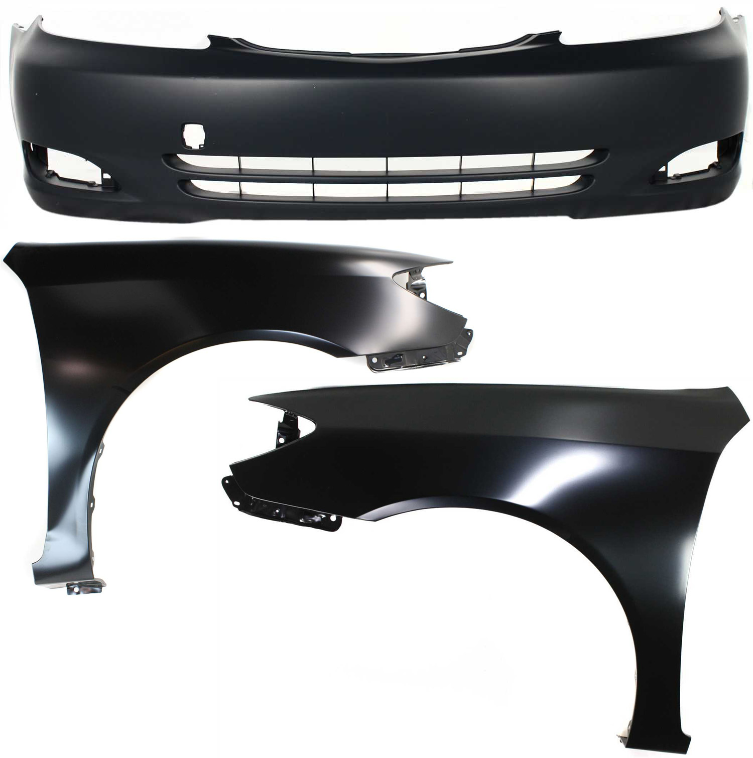 AM CAMRY 02-04 FRONT BUMPER COVER 3 pc Kit with Fenders Japan Built Vehicle SKU KIT 010718-167 Partslink TO1000232 TO1240184 TO1241184 OEM 5211933924-53802AA020-53801AA0