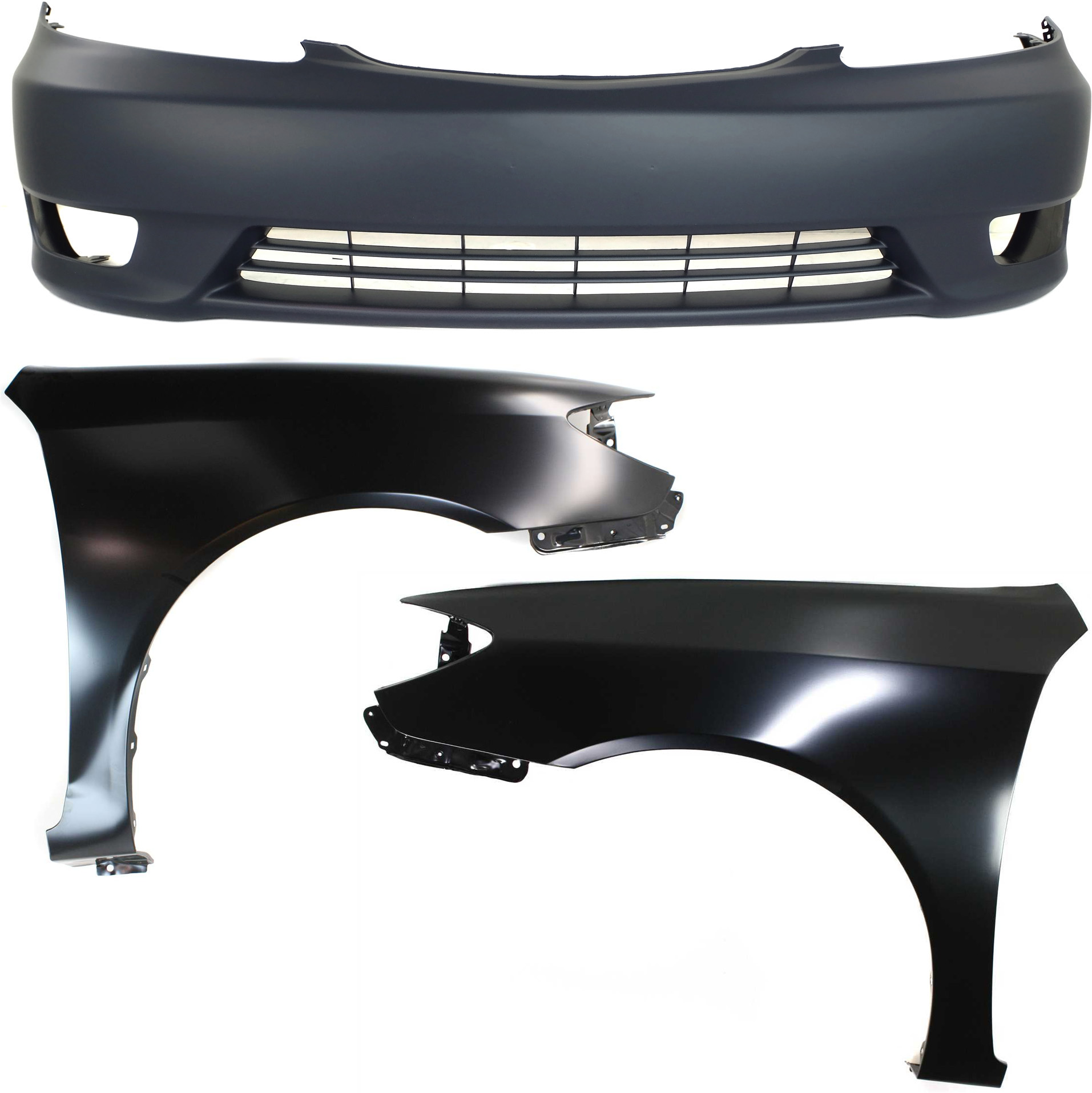 AM CAMRY 05-06 FRONT BUMPER COVER 3 pc Kit SE Model USA Built Vehicle with Fenders SKU KIT 010718-170 Partslink TO1000285 TO1240184 TO1241184 OEM 5211906908-53802AA020-53801AA0