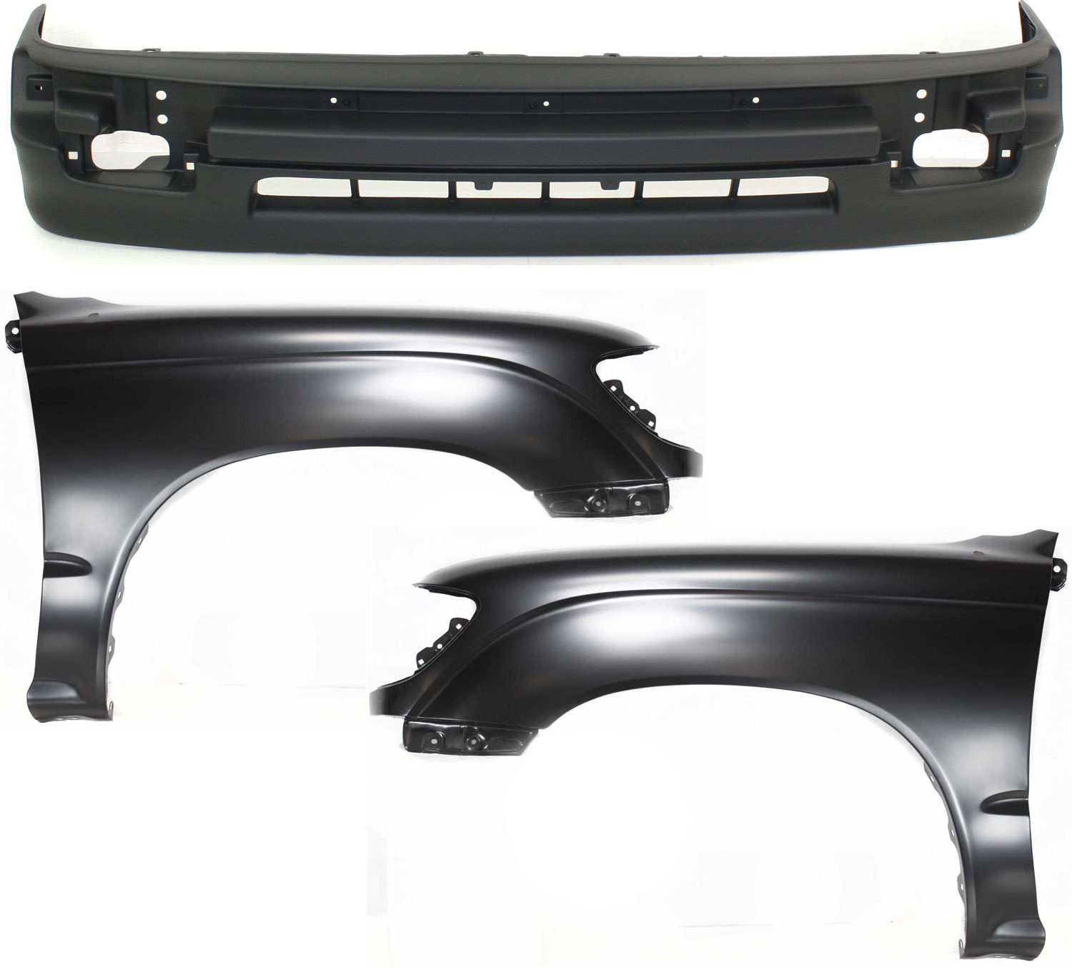 AM TACOMA 98-00 FRONT FENDER RH AND LH 3 pc Kit RWD with Valance SKU KIT 010718-229 Partslink TO1240158 TO1241157 TO1095171 OEM 5381104061-5381204061-53911040