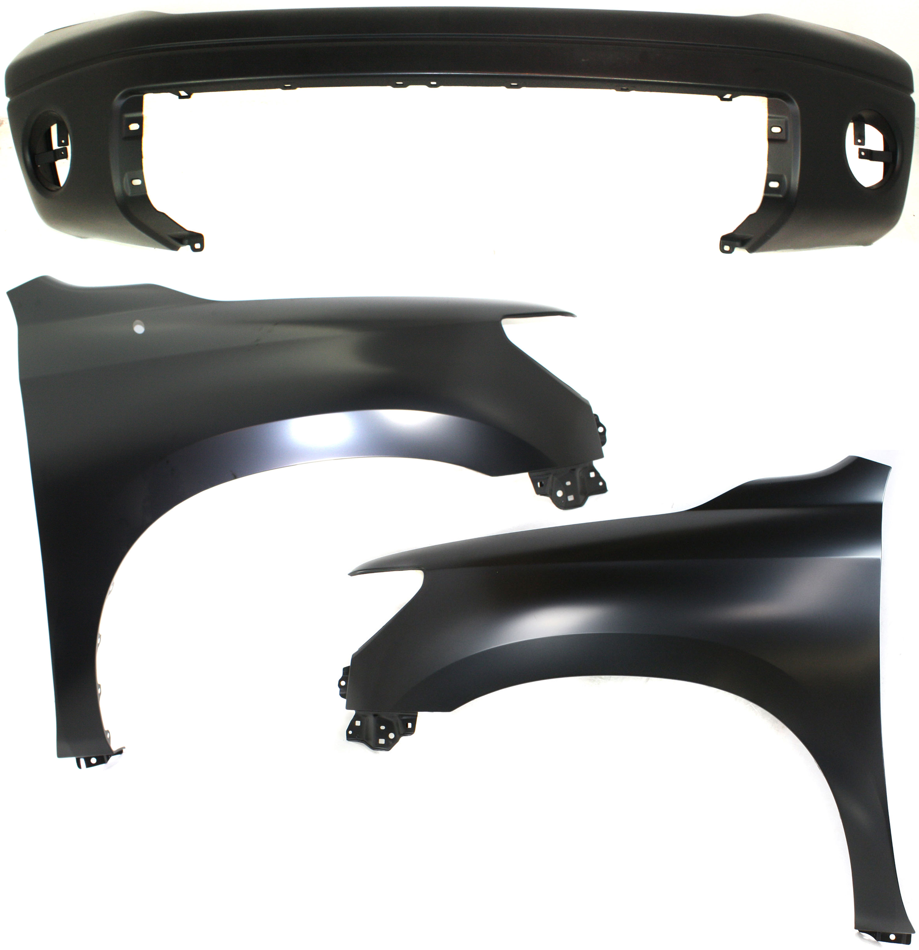 AM TUNDRA 07-13 FRONT BUMPER COVER 3 pc Kit with Fenders CAPA SKU KIT 010718-241 Partslink TO1000332C TO1240217C TO1241217C OEM 521190C944-538010C190-538020C1