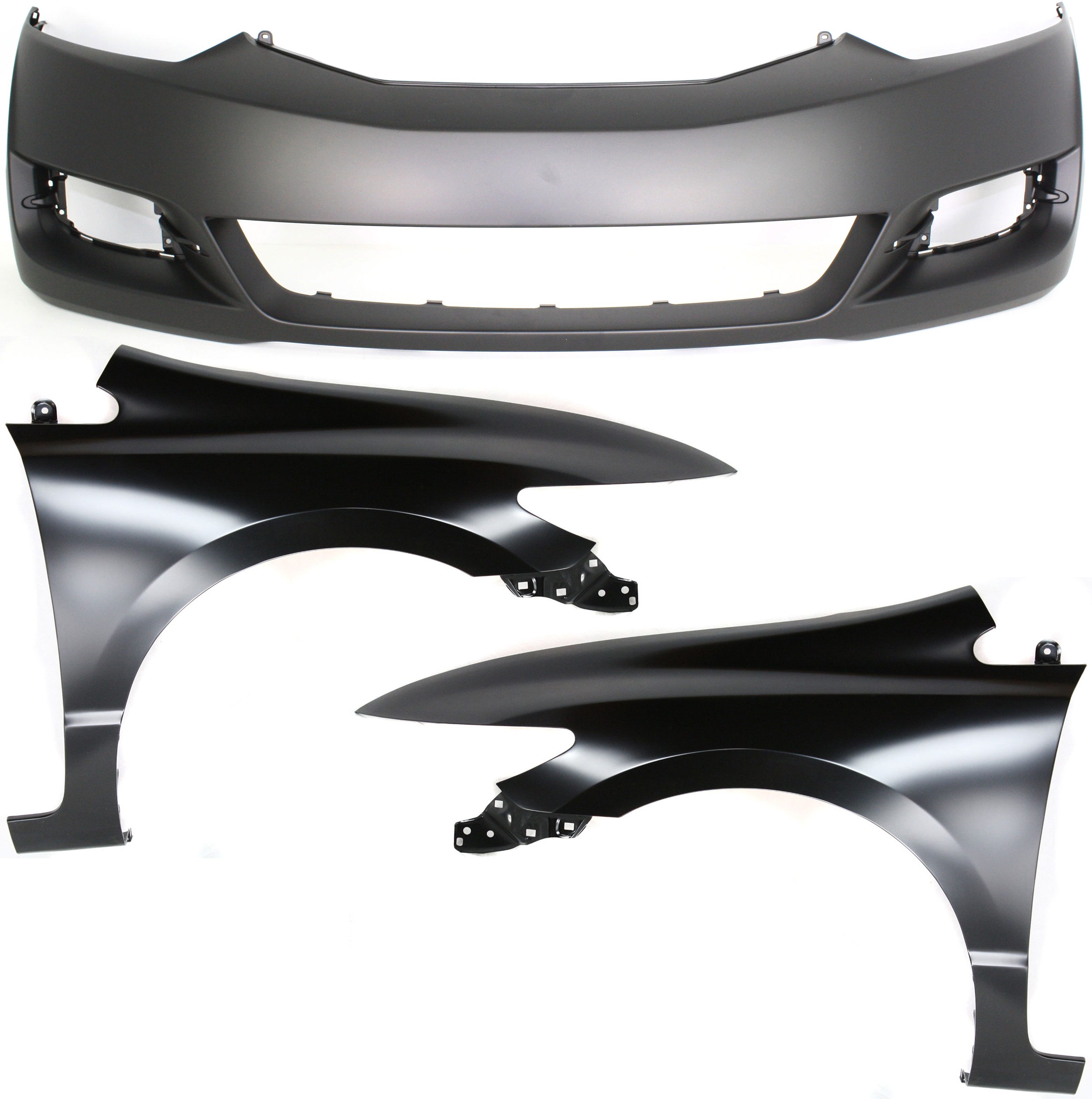 AM CIVIC 09-11 FRONT BUMPER COVER 3 pc Kit Primed with Fenders Coupe SKU KIT 010718-24 Partslink HO1000262 HO1240169 HO1241169 OEM 04711SVAA80ZZ 60261SVAA90ZZ 60