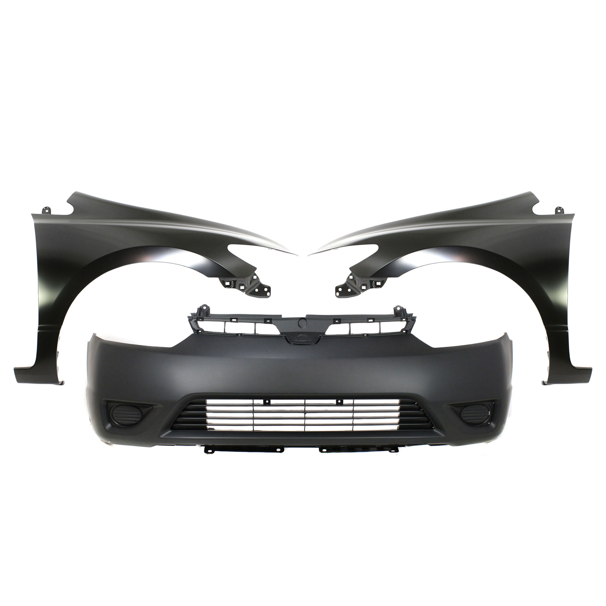 AM CIVIC 06-08 FRONT BUMPER COVER Primed w o Fog Light Holes 3 pc kit with Fenders CAPA SKU KIT 010718-35 Partslink HO1000237C HO1240169C HO1241169C OEM 04711SVAA90ZZ 60211SVAA90ZZ 60