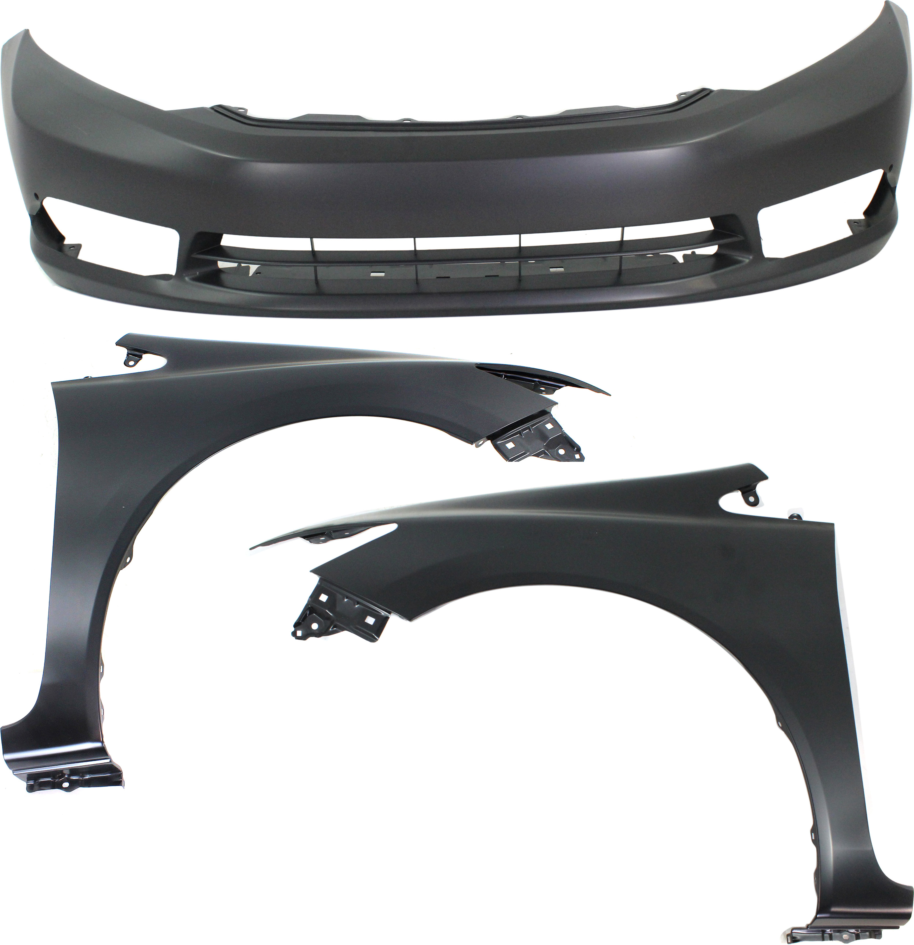 AM CIVIC 12-12 FRONT BUMPER COVER 3 pc Kit with Fenders Sedan CAPA SKU KIT 010718-41 Partslink HO1000281C HO1240181C HO1241181C OEM 04711TR3A80ZZ 60211TR6305ZZ 60