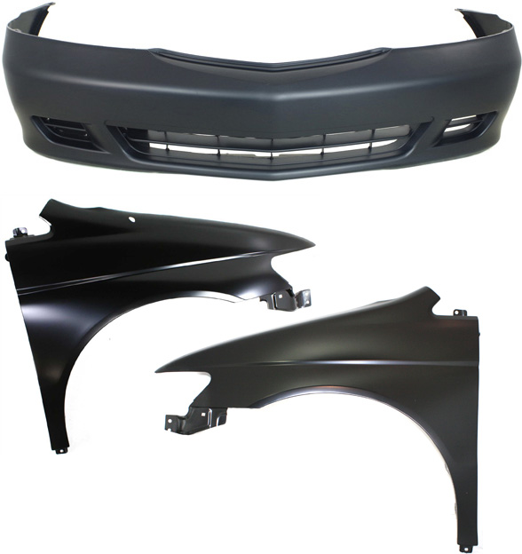 AM ODYSSEY 99-04 FRONT BUMPER COVER 3 pc Kit with Fenders SKU KIT 010718-66 Partslink HO1000183 HO1241154 HO1240154 OEM 04711S0XA90ZZ 60211S0XA90ZZ 60