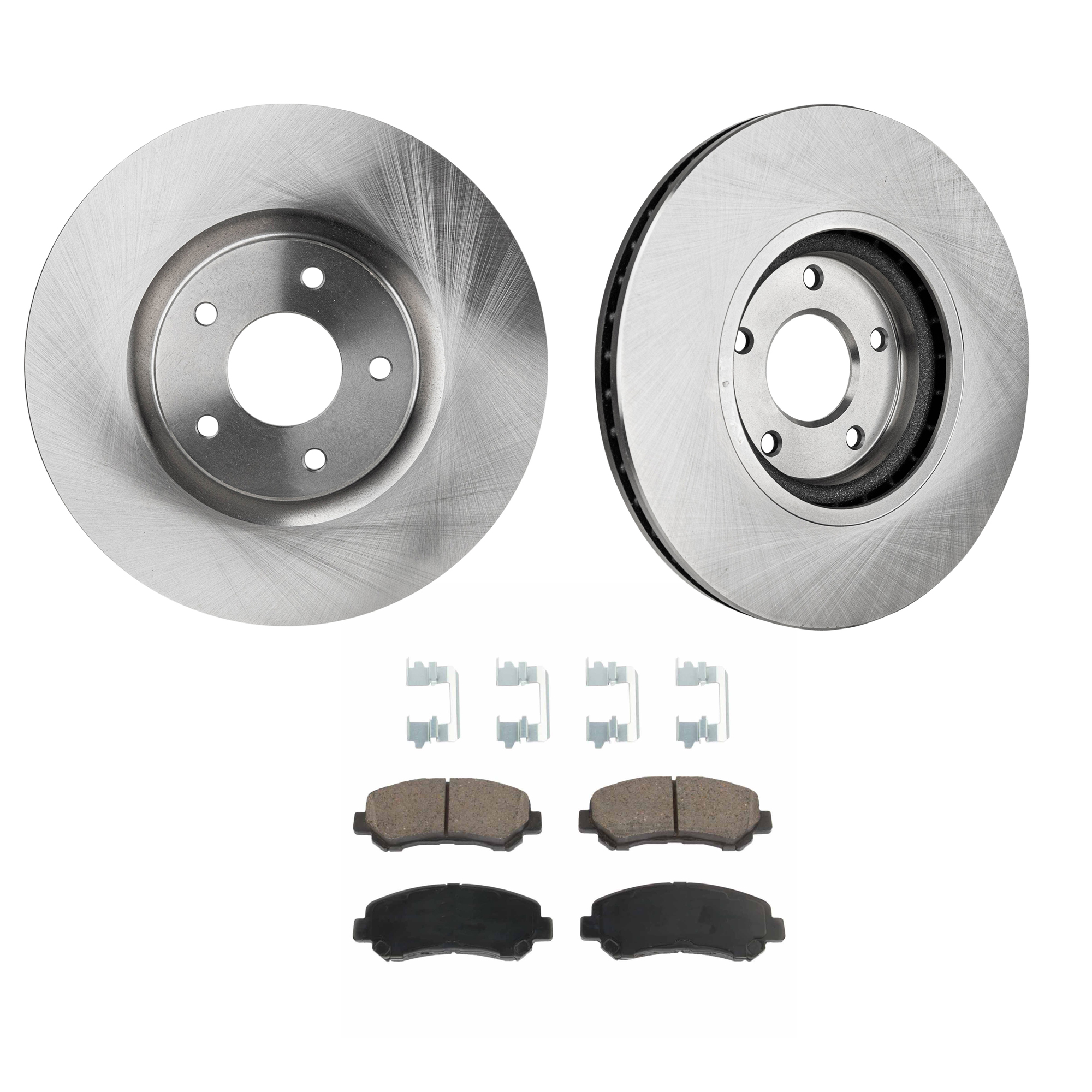 AM SENTRA 07-08 FRONT BRAKE DISC AND PAD KIT 2 Wheel Set SKU KIT 010722-02 OEM 40206ET01A 40206JY01A 40206982