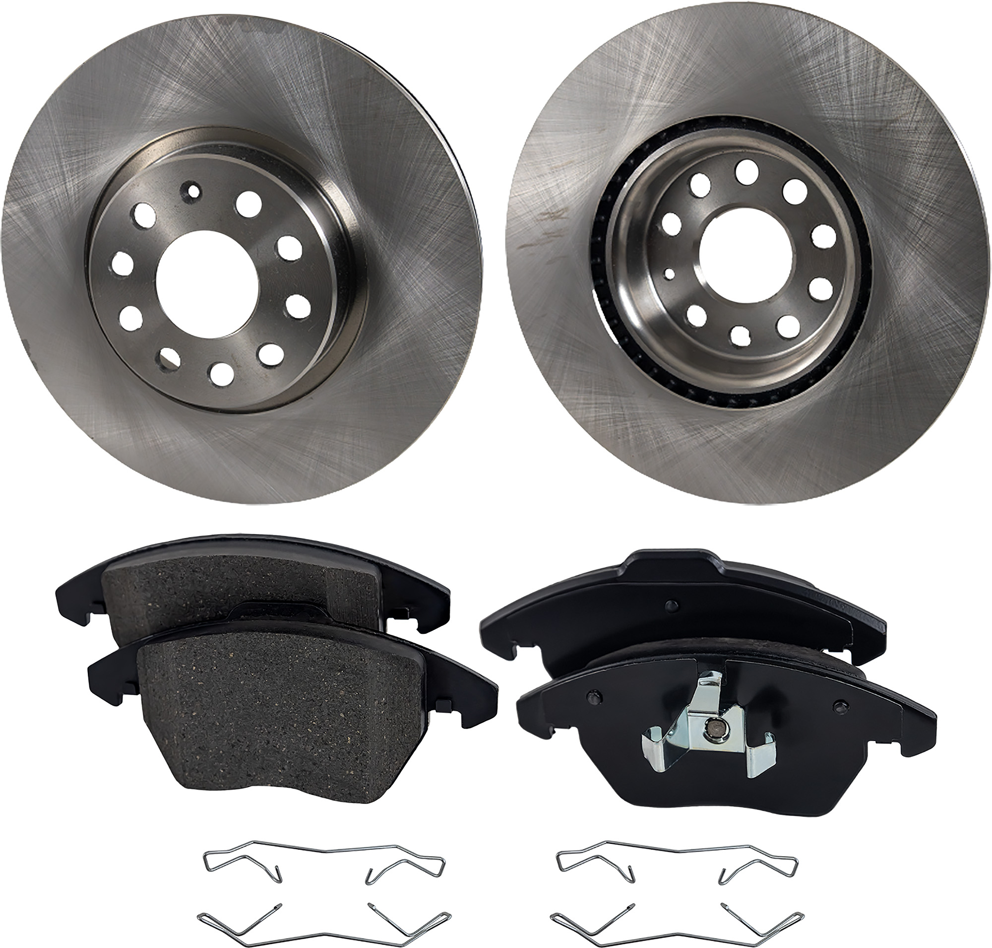 AM A3 JETTA 06-13 FRONT BRAKE DISC AND PAD KIT 4 pc Kit SKU KIT 010722-102 OEM 1K0615301AA 1K0698151-1K069815
