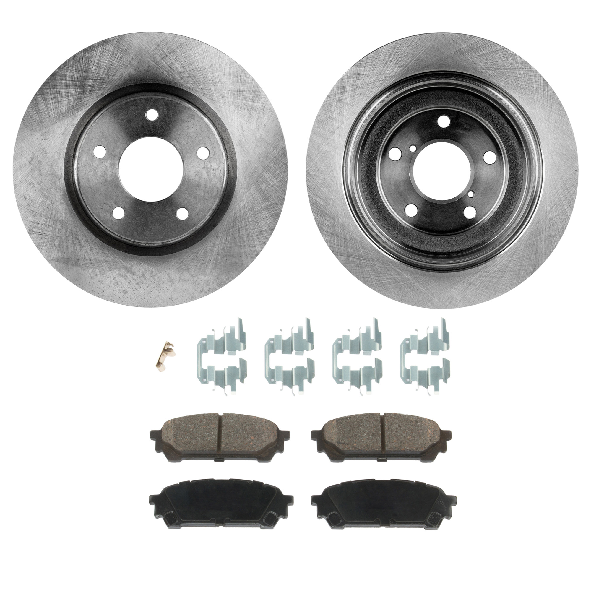 AM 9-2X 05-06 IMPREZA 03-07 FORESTER 04-08 REAR BRAKE DISC AND PAD KIT 2 Wheel Set SKU KIT 010722-124 OEM 26310AA050-26310AA051-26310AA0
