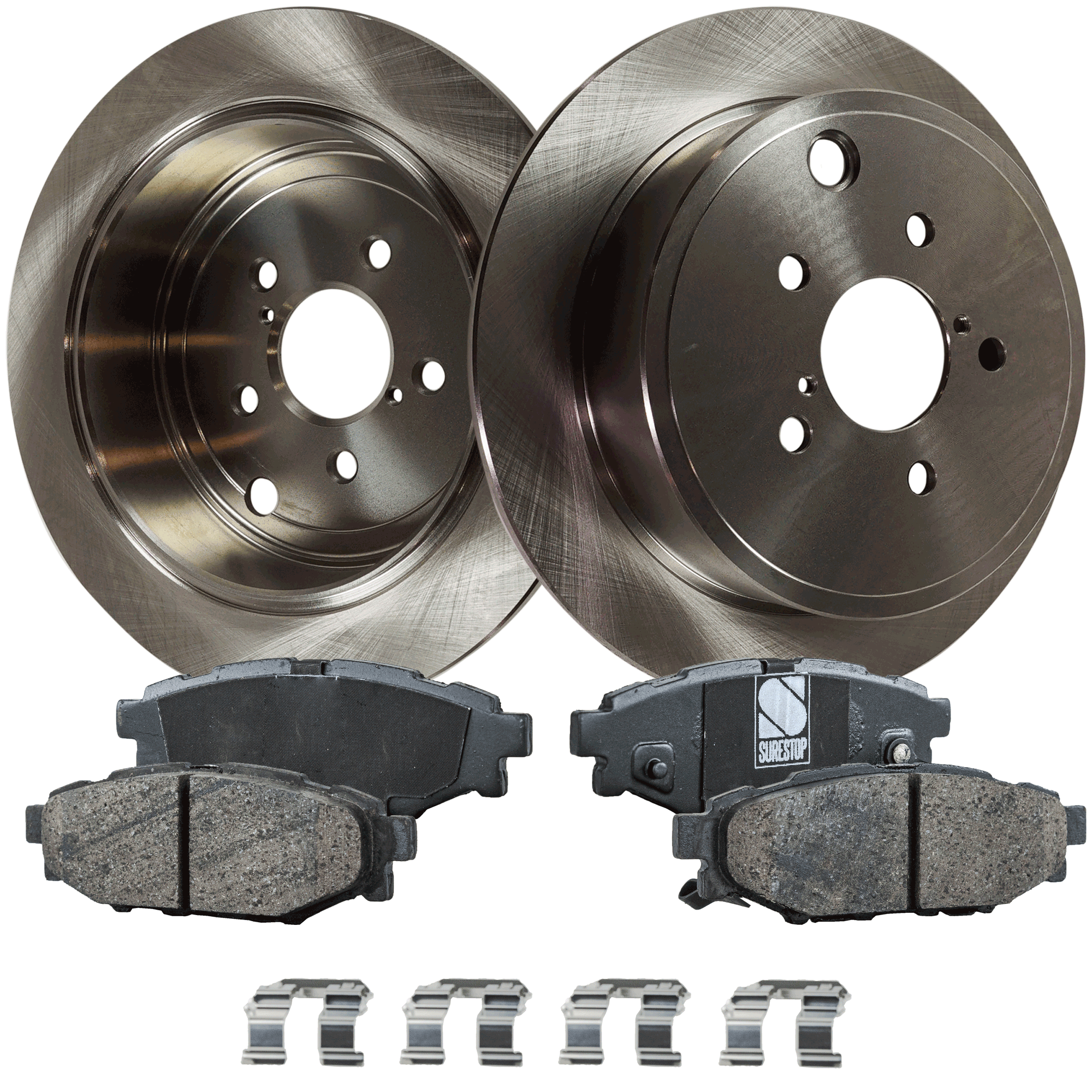 AM IMPREZA 08-14 BRZ 13-15 REAR BRAKE DISC AND PAD KIT 2 Wheel Set SKU KIT 010722-127 OEM 26700FG000-26700AJ00A 26696AG0