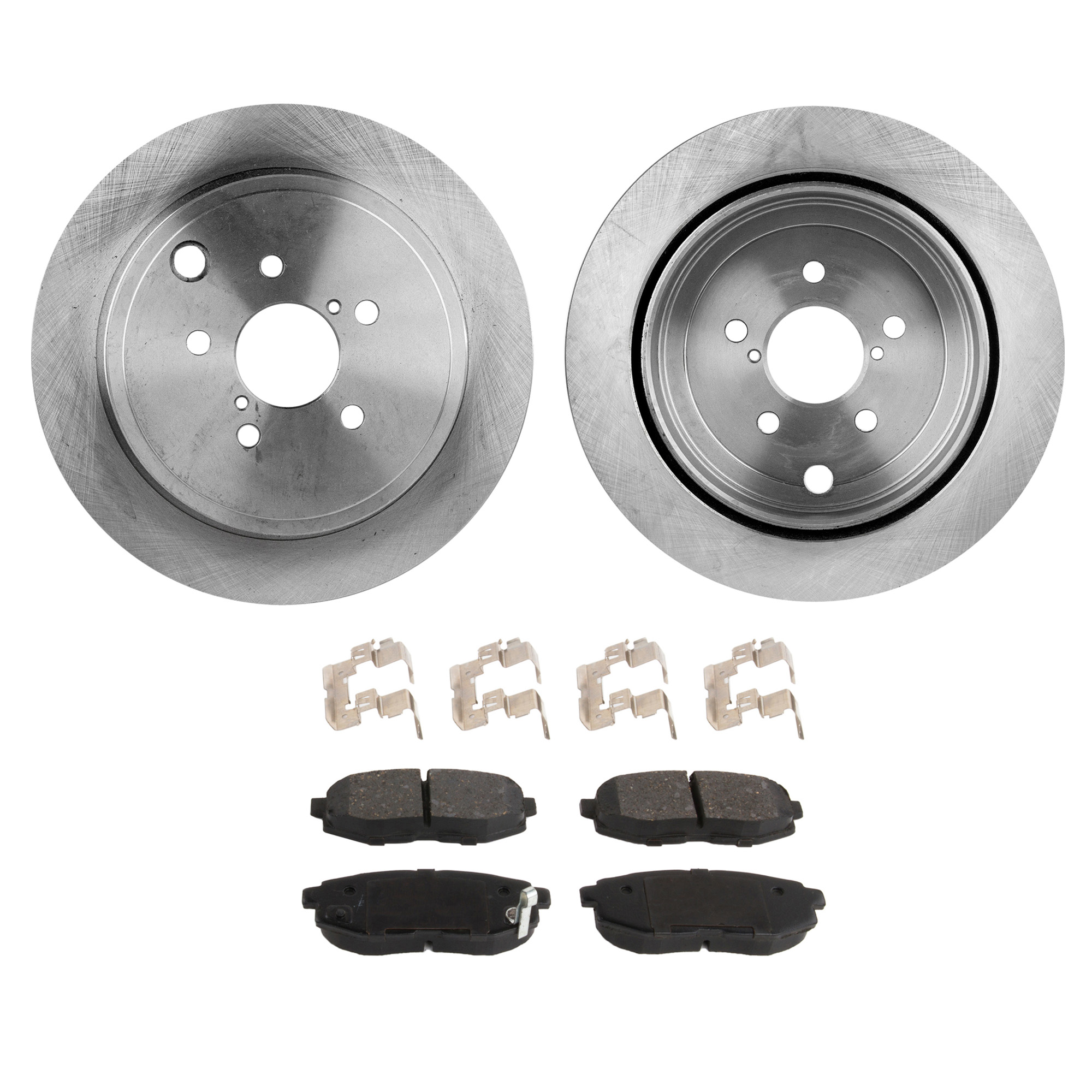 AM FR S 13-16 TOYOTA 86-17-20 REAR BRAKE DISC AND PAD KIT 2 Wheel Set SKU KIT 010722-128 OEM 31555-44716-0833441-850185-600