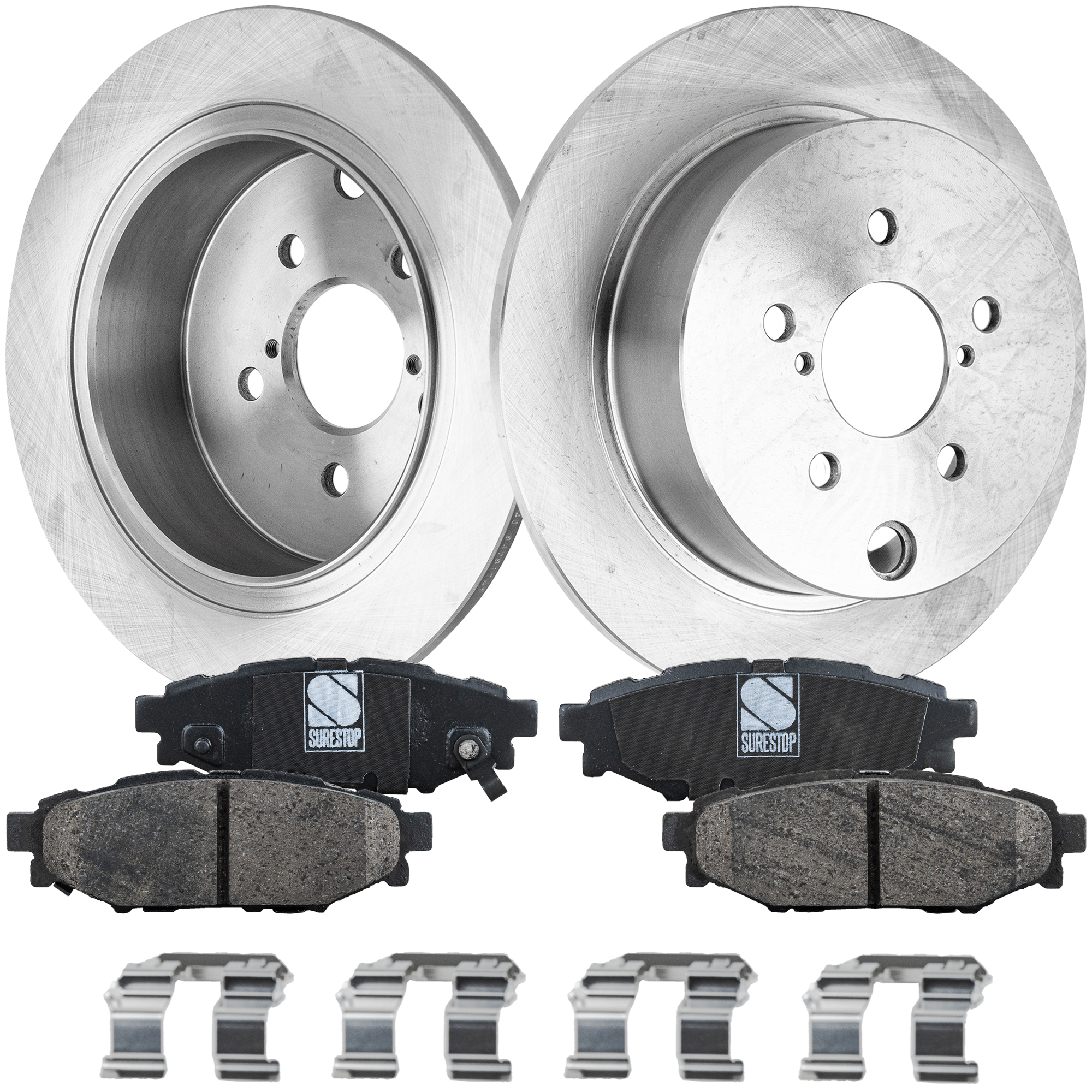 AM IMPREZA 12-22 CROSSTREK 16-23 REAR BRAKE DISC AND PAD KIT 2 Wheel Set SKU KIT 010722-135 OEM 26700FJ000-26696AG000-26696AG0