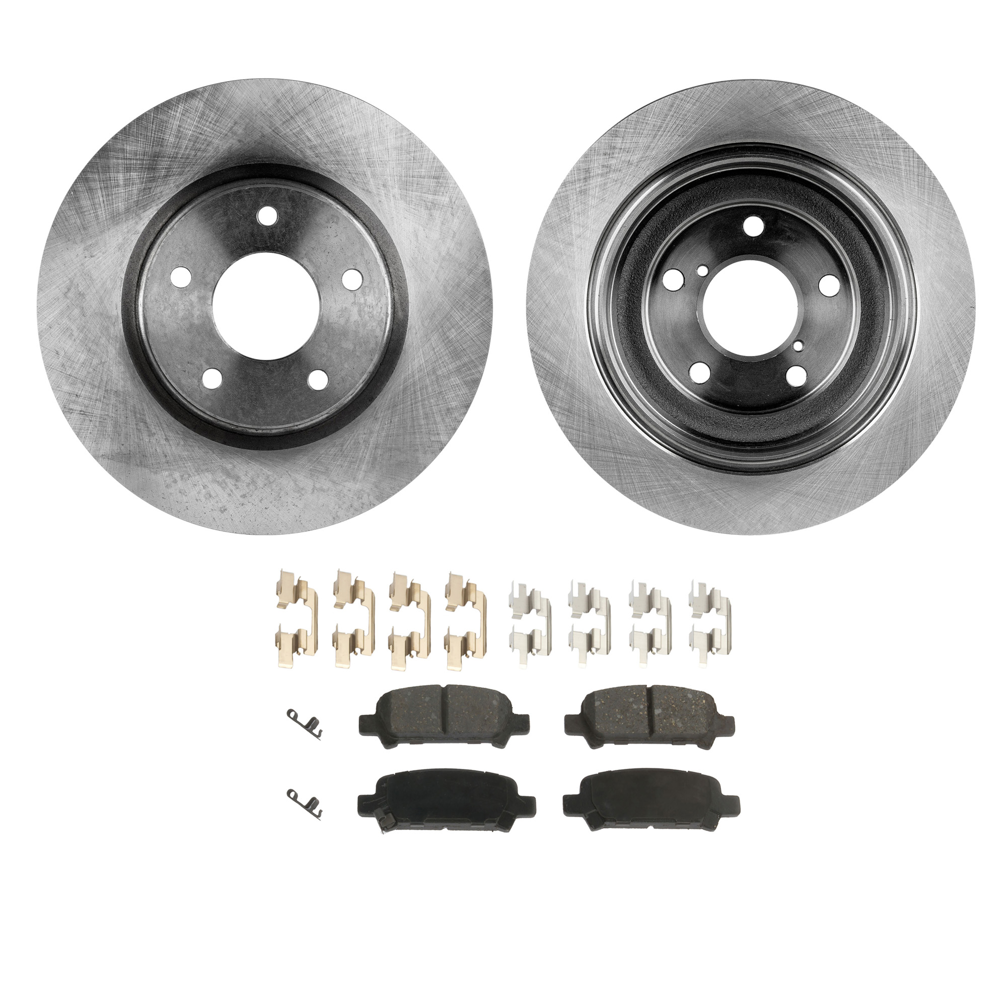 AM FORESTER 98-03 IMPREZA 99-03 REAR BRAKE DISC AND PAD KIT 4 pc Kit SKU KIT 010722-136 OEM 26310AA050-26310AA051-26310AA0