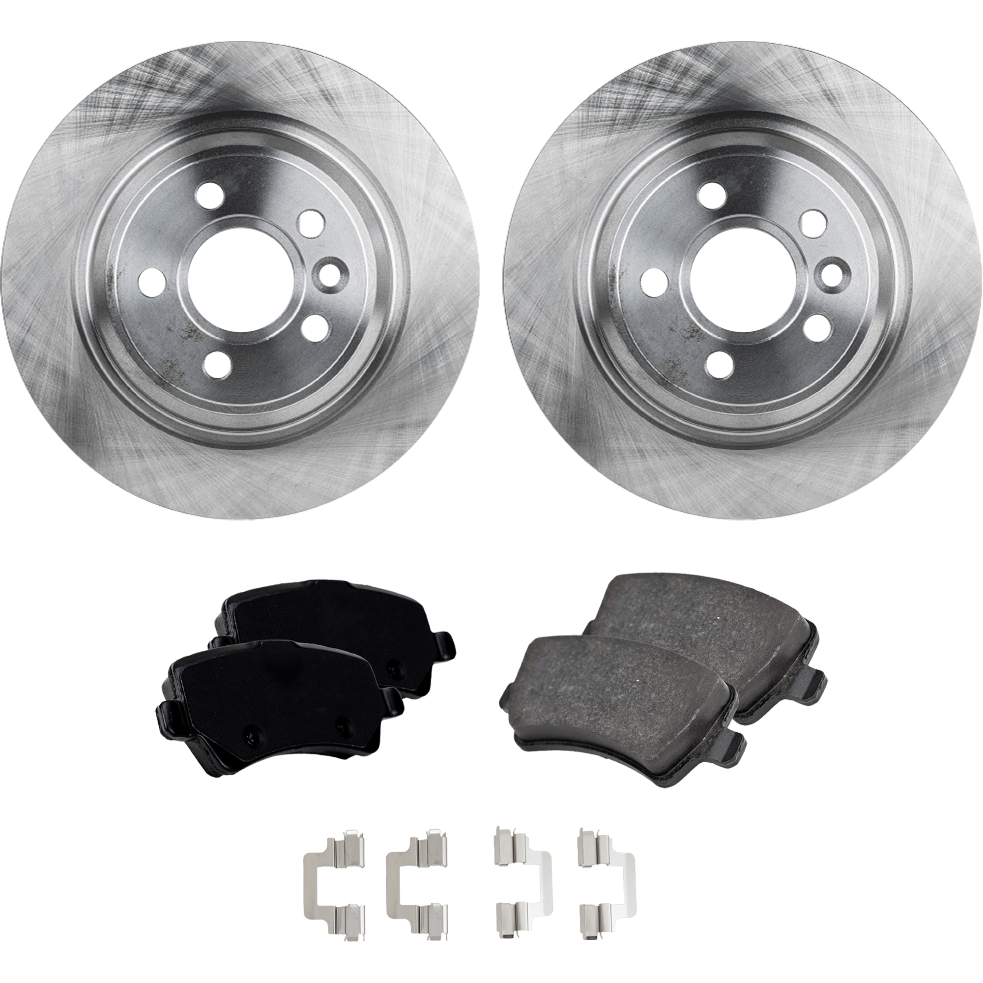 AM S80-08-16 S60-11-18 REAR BRAKE DISC AND PAD KIT 4 pc kit SKU KIT 010722-167 OEM 34369-34370-45443-850099-90085