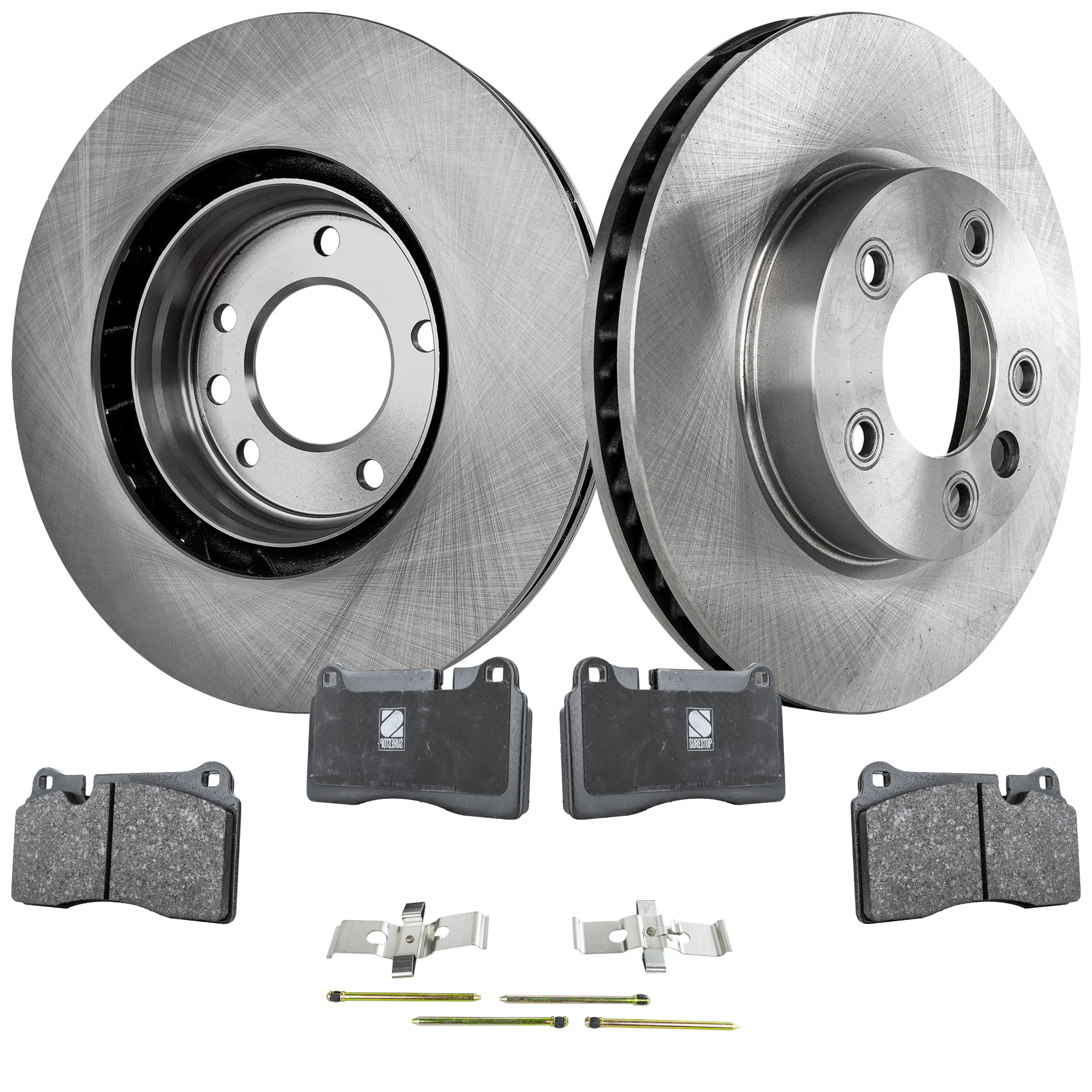 AM TOUAREG 06-17 FRONT BRAKE DISC AND PAD KIT 4 pc Kit SKU KIT 010722-177 OEM 7L6615302D 95535140240-9553514