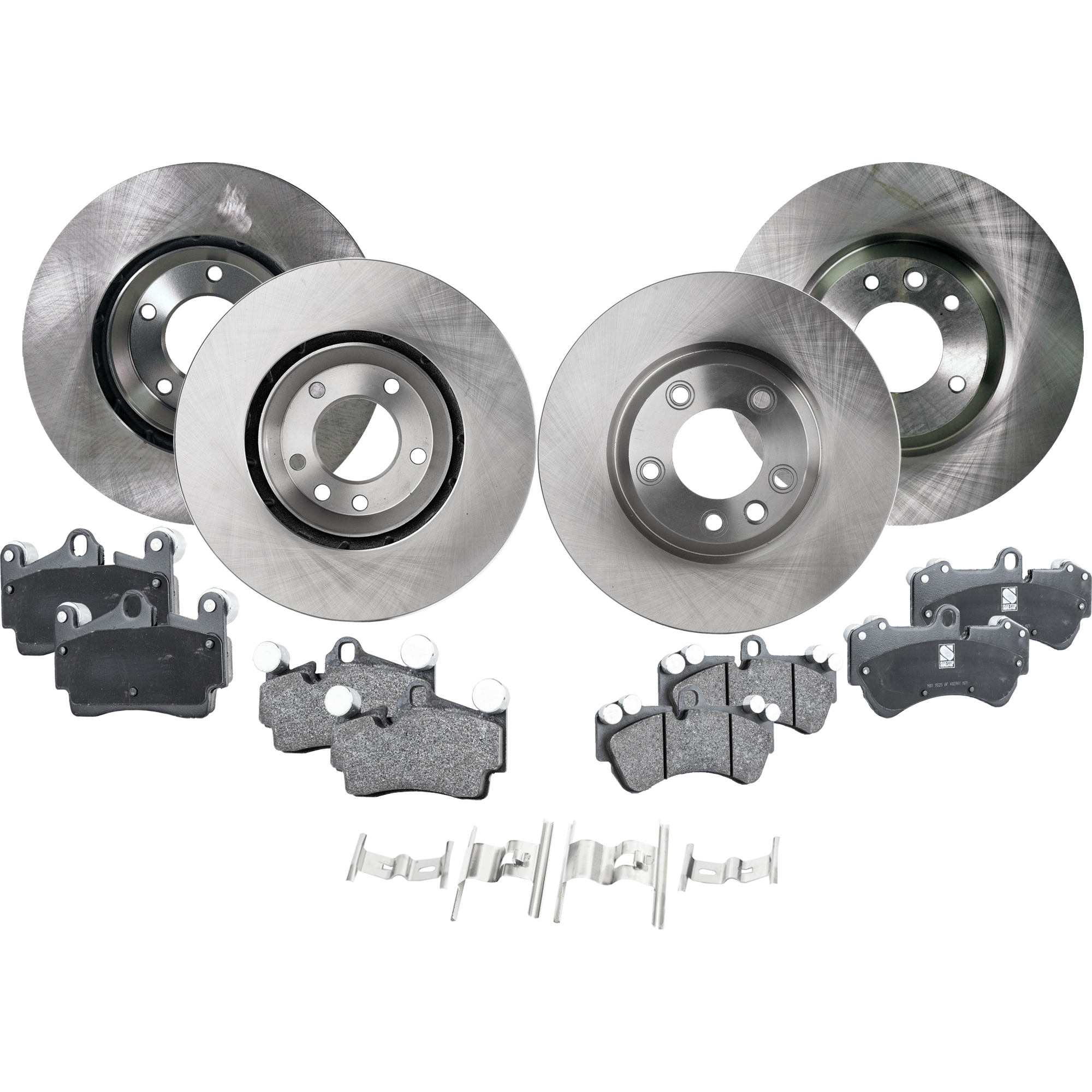 AM CAYENNE 03-10 TOUAREG 04-06 FRONT AND REAR BRAKE DISC AND PAD KIT 4 Wheel Set SKU KIT 010722-223 OEM 7L6615601D 95535240130-7L86156