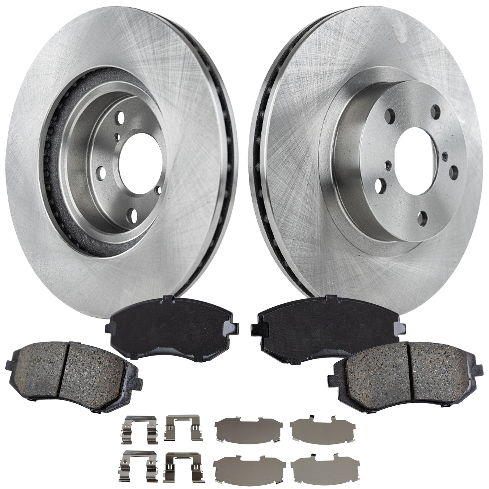 AM 9-2X 05-05 IMPREZA 02-10 LEGACY 02-05 FRONT BRAKE DISC AND PAD KIT 4 pc kit SKU KIT 010722-23 OEM 26310AA091-26310AA092-26310AA1