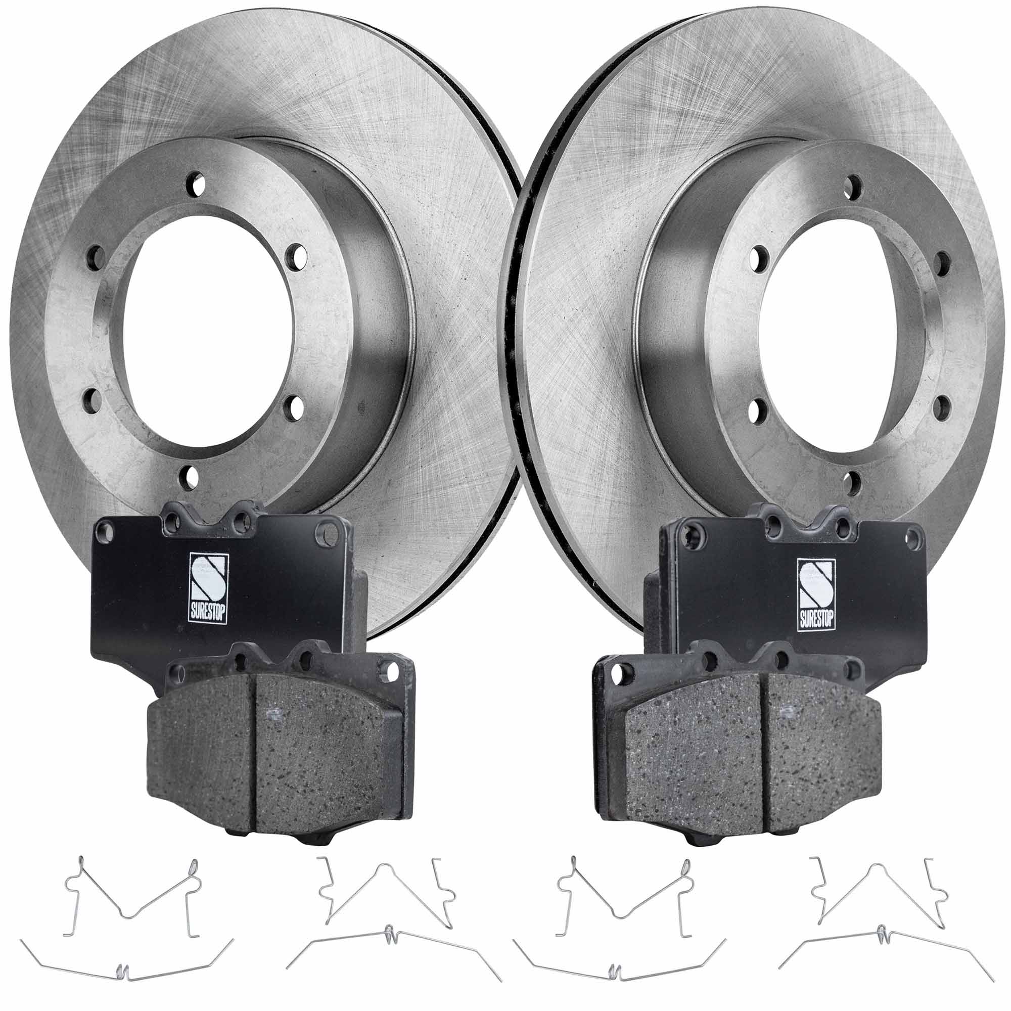 AM 4RUNNER PICKUP 86-89 TOYOTA PICKUP 4RUNNER 86-88 FRONT BRAKE DISC AND PAD KIT 4 pc kit SKU KIT 010722-53 OEM 4351235110-4351235190-04465351