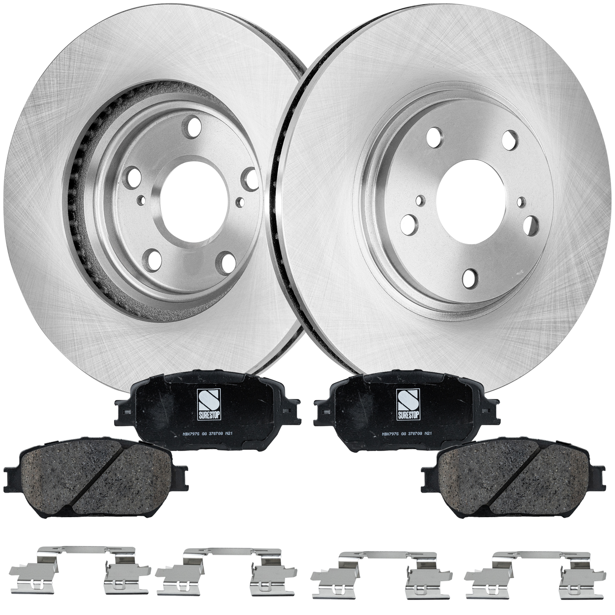 AM CAMRY 02-04 FRONT BRAKE DISC AND PAD KIT 4 pc kit SE XLE Models SKU KIT 010722-64 OEM 4351248011-0446530271-04465303