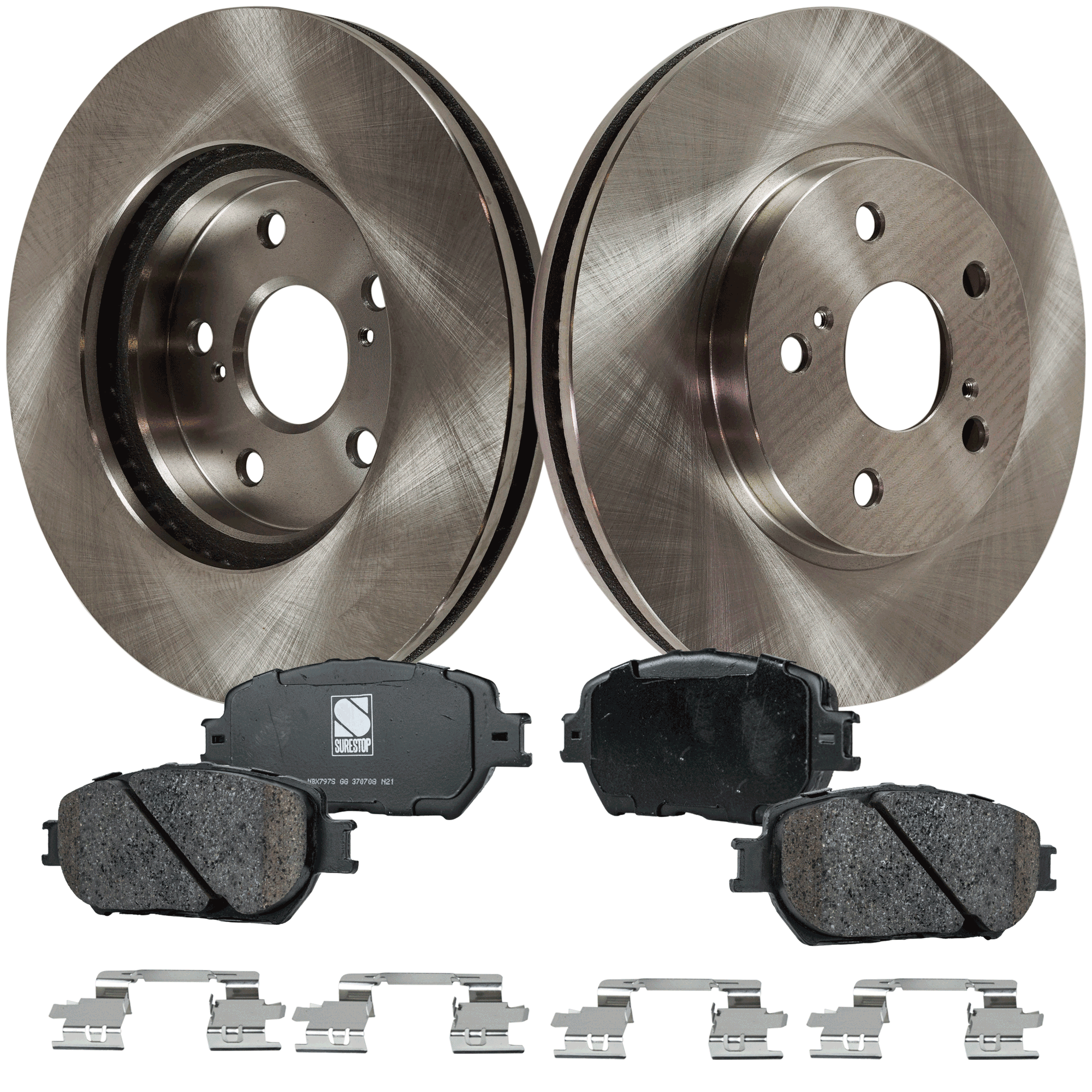 AM CAMRY 02-05 IS250-09-15 FRONT BRAKE DISC AND PAD KIT 4 pc Kit SKU KIT 010722-65 OEM 4351233100-4351228180-43512281