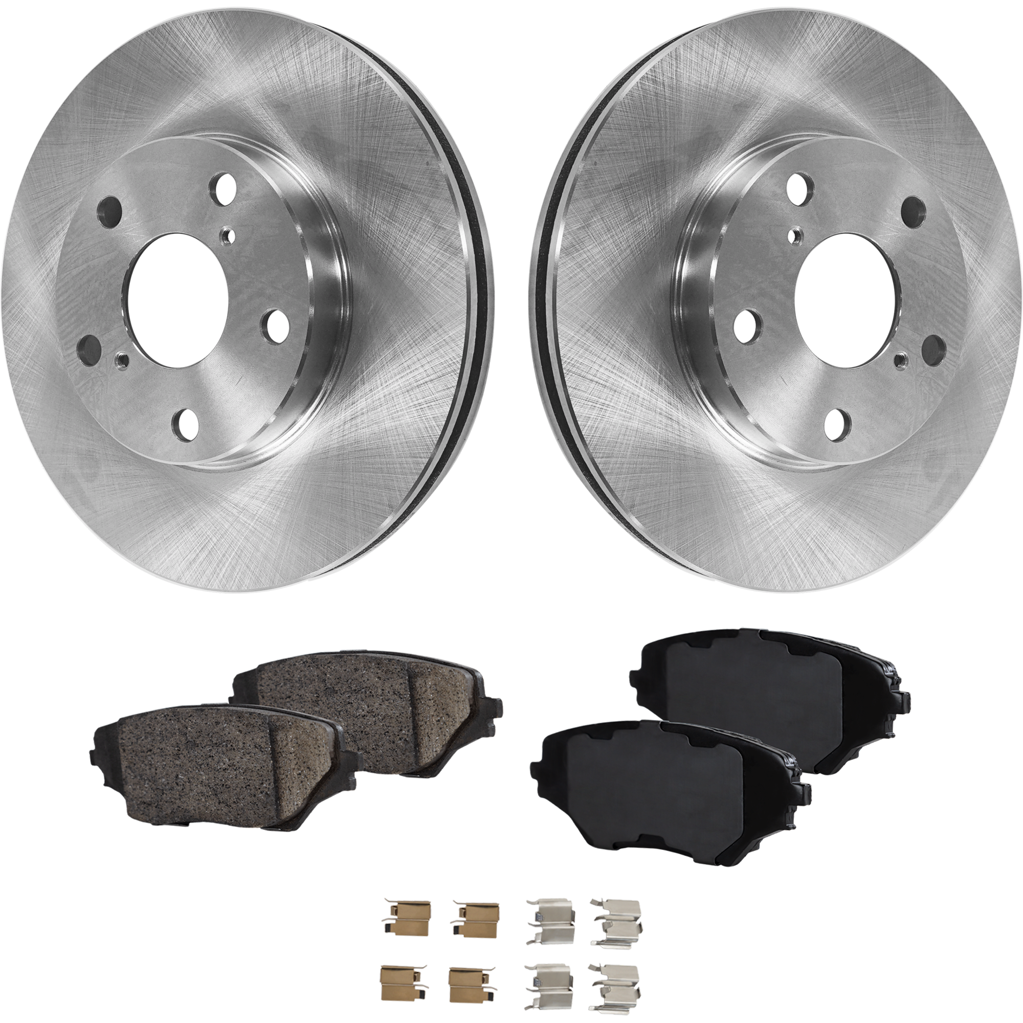 AM RAV4-01-05 FRONT BRAKE DISC AND PAD KIT 4 pc kit SKU KIT 010722-90 OEM 4351242030-0446542070-04465420