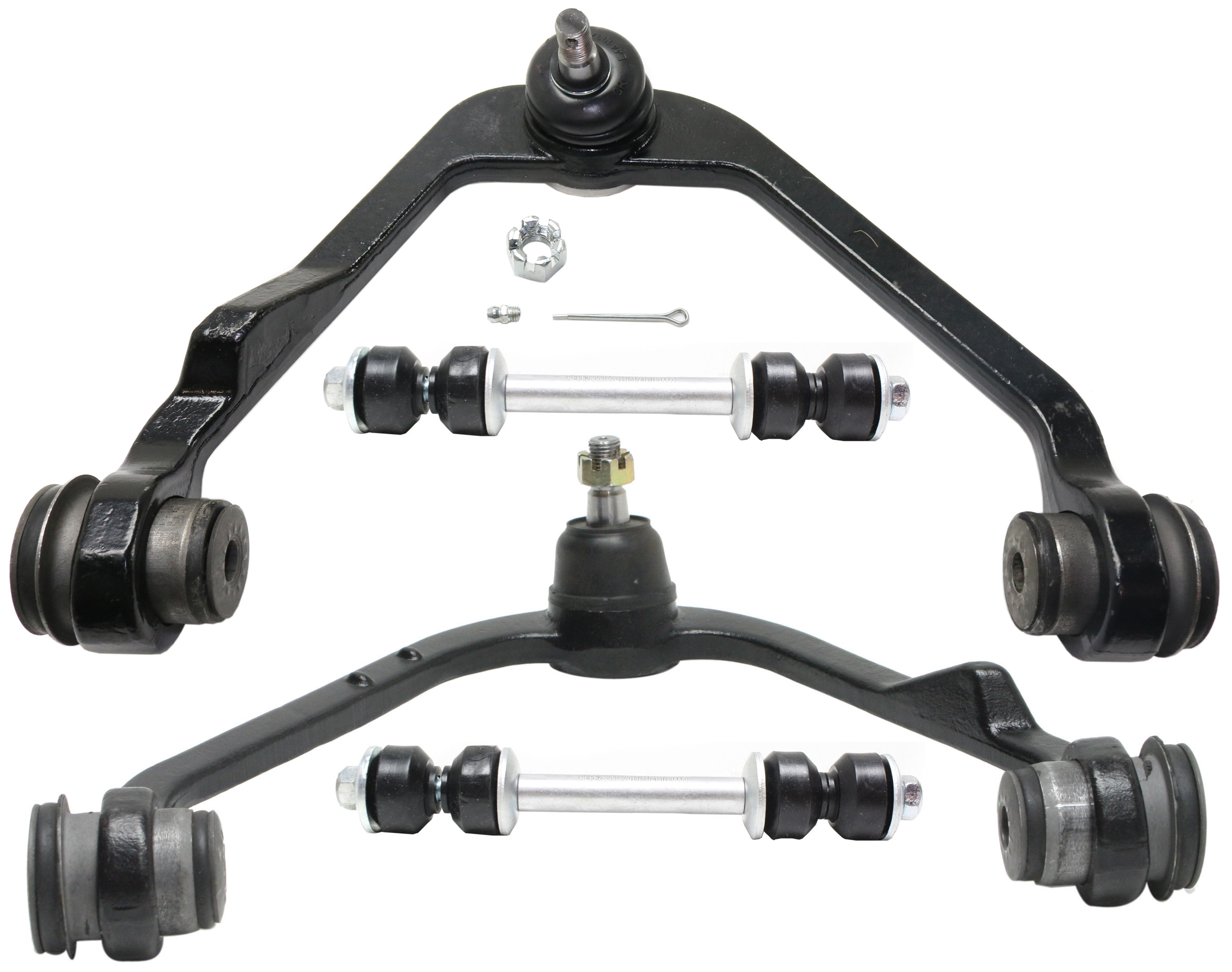 AM F 150-97-04 F 150 HERITAGE 04-04 FRONT CONTROL ARM KIT RH AND LH Upper 4 pc kit with Sway Bar Links SKU KIT 010919-20 OEM 5L3Z3085B F65Z3085AB XL3Z3085A