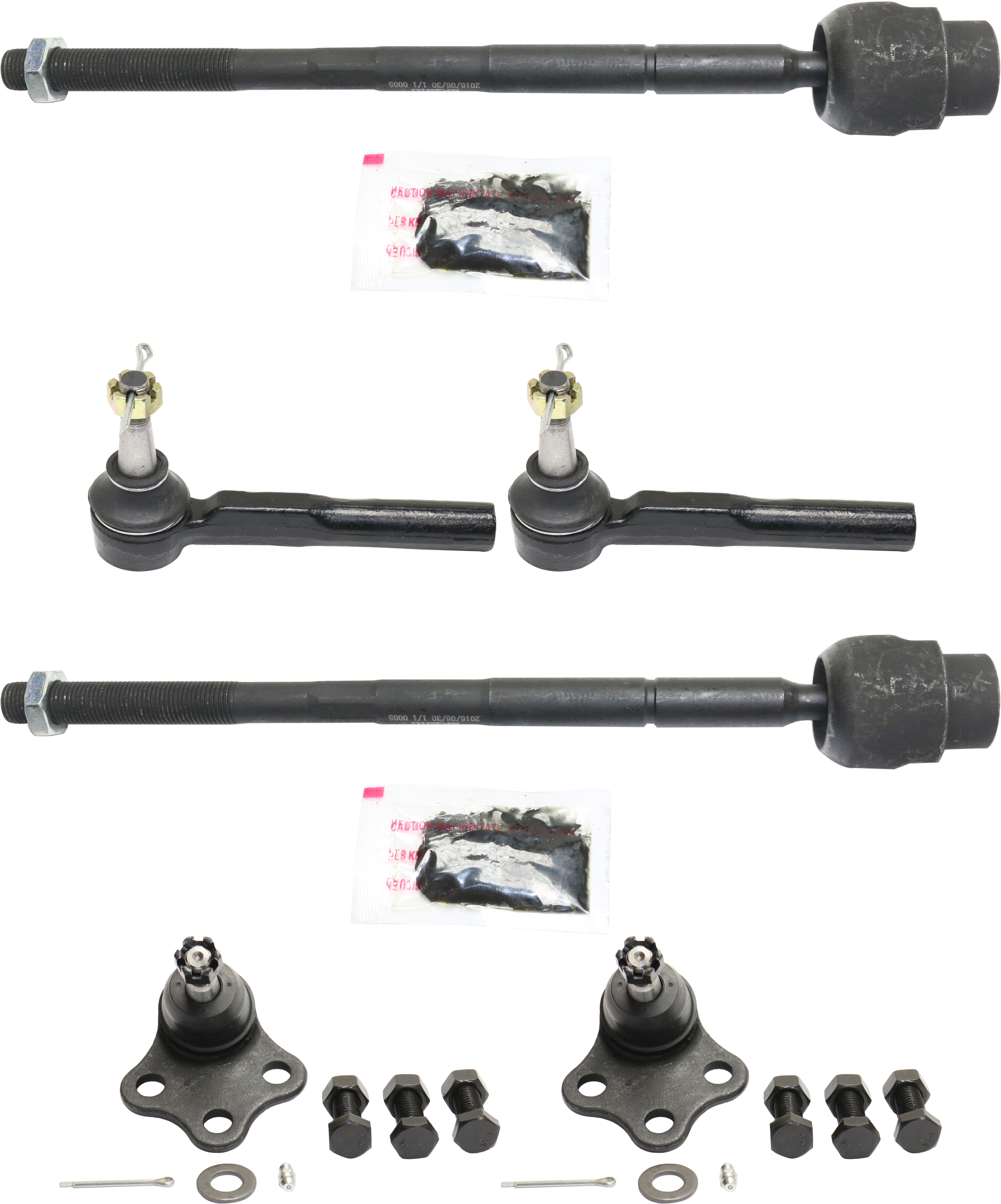 AM MALIBU 97-03 GRAND AM 99-05 FRONT SUSPENSION KIT RH AND LH 6 pc kit w Ball Joints and Tie Rod Ends SKU KIT 011016-03 OEM 104258-282022-2601490-5051102
