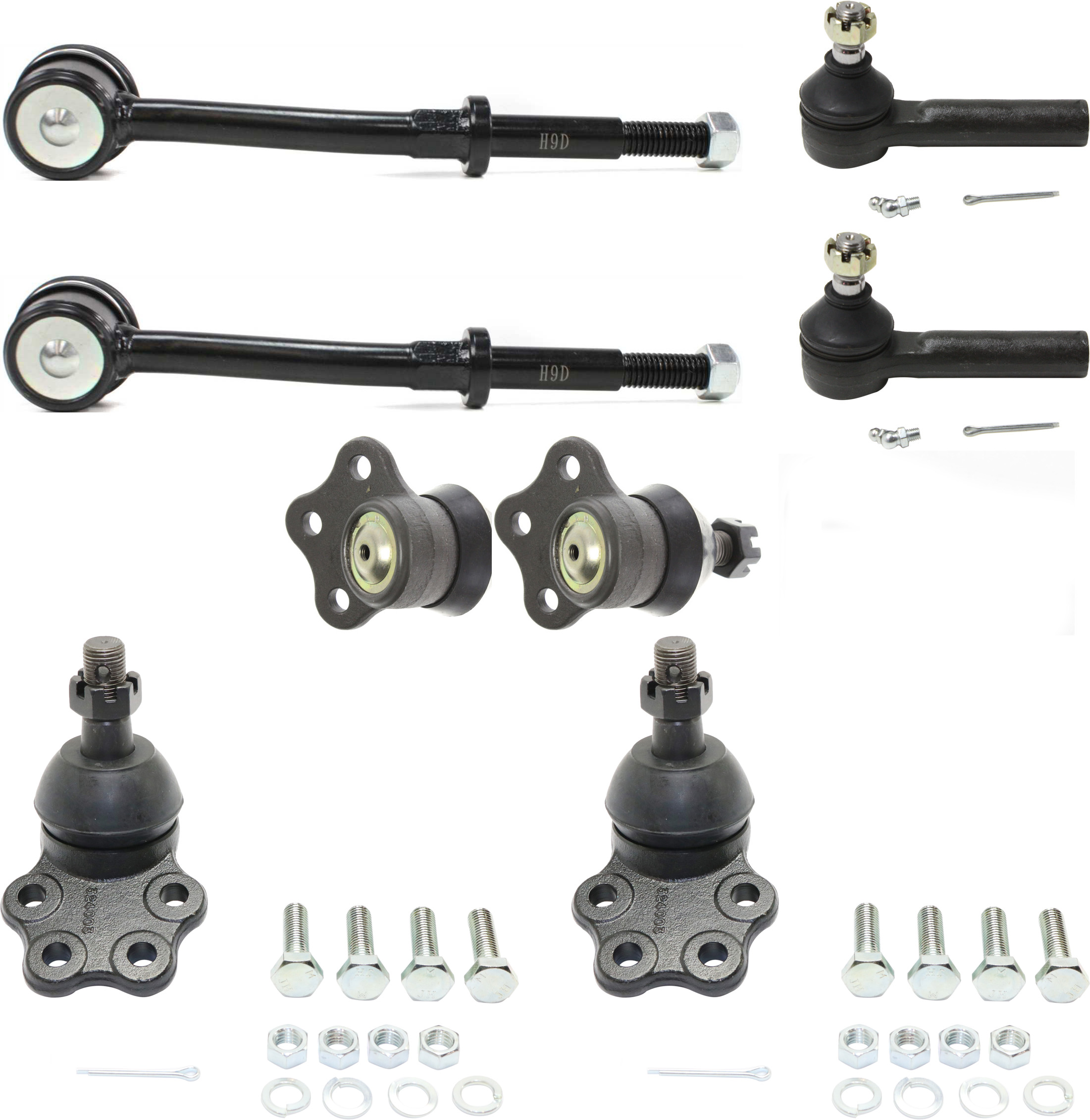 AM DAKOTA 97-99 DURANGO 99-99 FRONT SUSPENSION KIT 8 pc Kit with Ball Joints Sway Bar Links and Tie Rod Ends SKU KIT 011016-07 OEM 287007-2601493-5051246-5203874