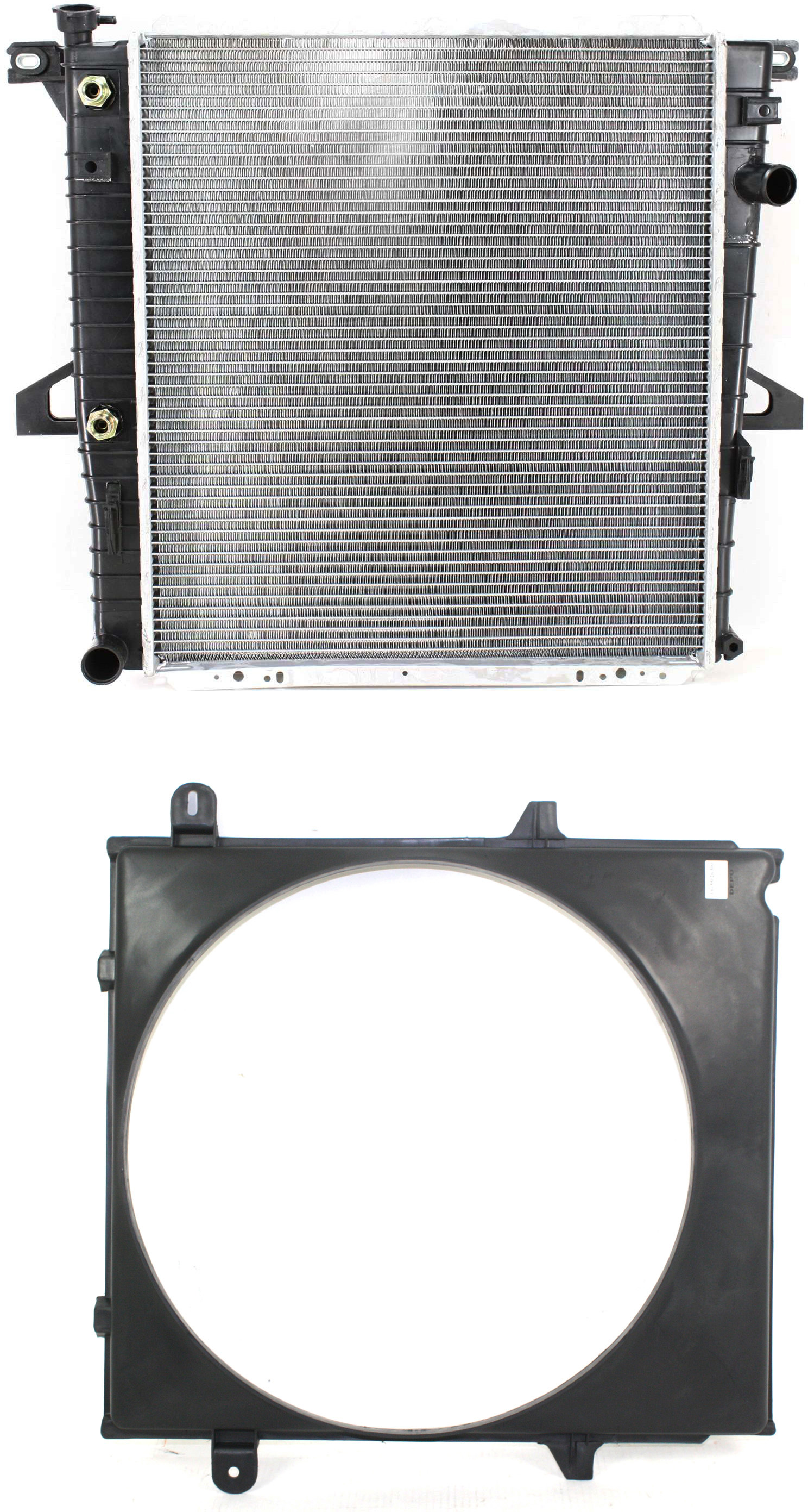 AM EXPLORER MOUNTAINEER 00-01 RADIATOR 4.0L Eng. 2 pc Kit with Fan Shroud SKU KIT 011019-24 Partslink FO3010147 FO3110114 OEM XL2Z8005DA F87Z8146HA