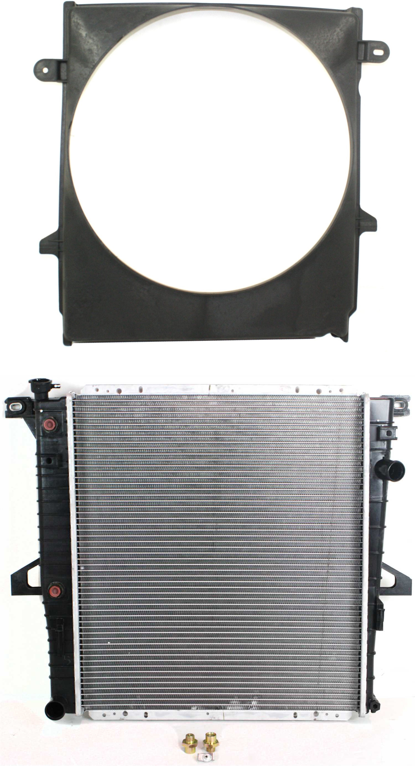 AM B3000 RANGER 98-08 RADIATOR 2 pc Kit Automatic Transmission 6 Cyl. 3.0L with Fan Shroud SKU KIT 011019-29 Partslink FO3010151 FO3110119 OEM 6L5Z8005DA F87Z8146CA
