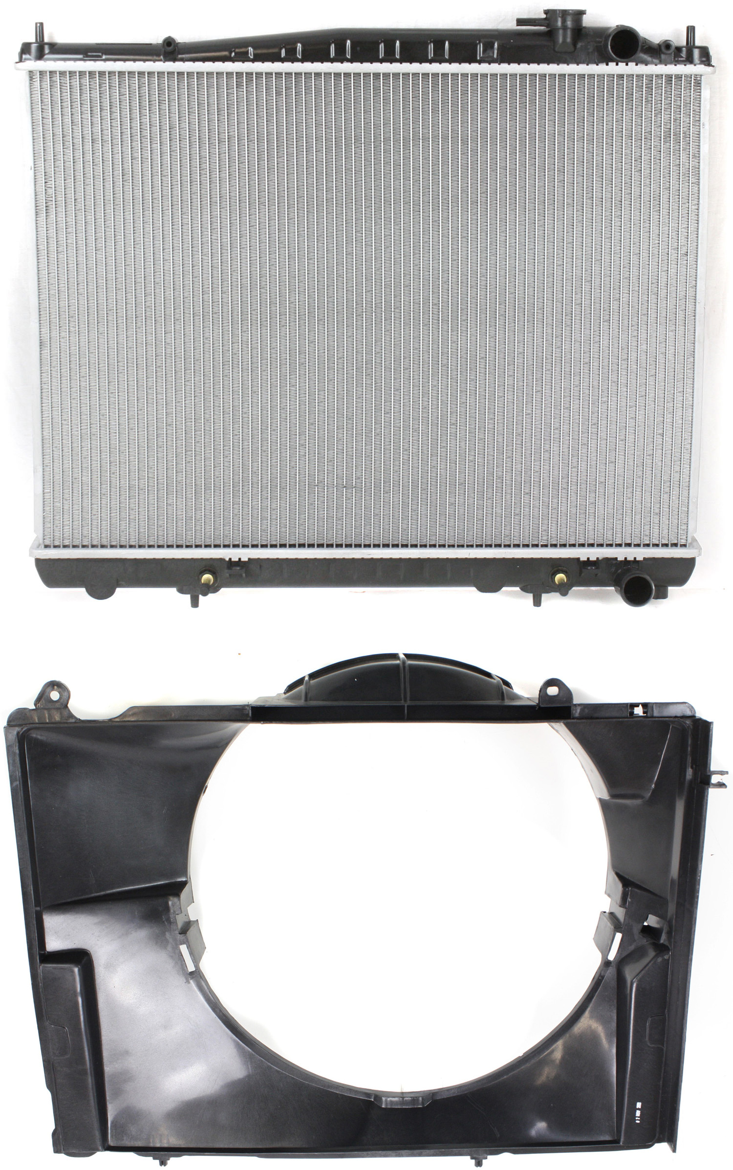 AM PATHFINDER 96-00 RADIATOR 3.3L Eng. 2 pc Kit with Fan Shroud SKU KIT 011019-38 Partslink NI3010122 NI3110106 OEM 21460W517-214760W500