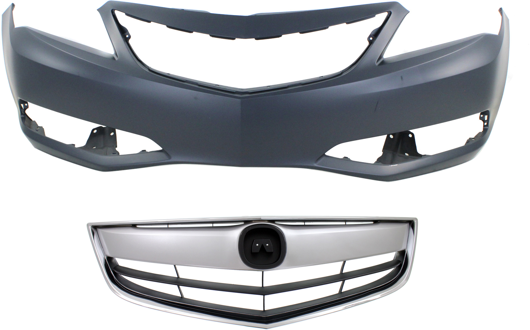 AM ILX 13-15 GRILLE 2 pc kit with Bumper Cover SKU KIT 011116-35 Partslink AC1200117 AC1000180 OEM 71121TX6A11 PFM 04711TX6A90ZZ