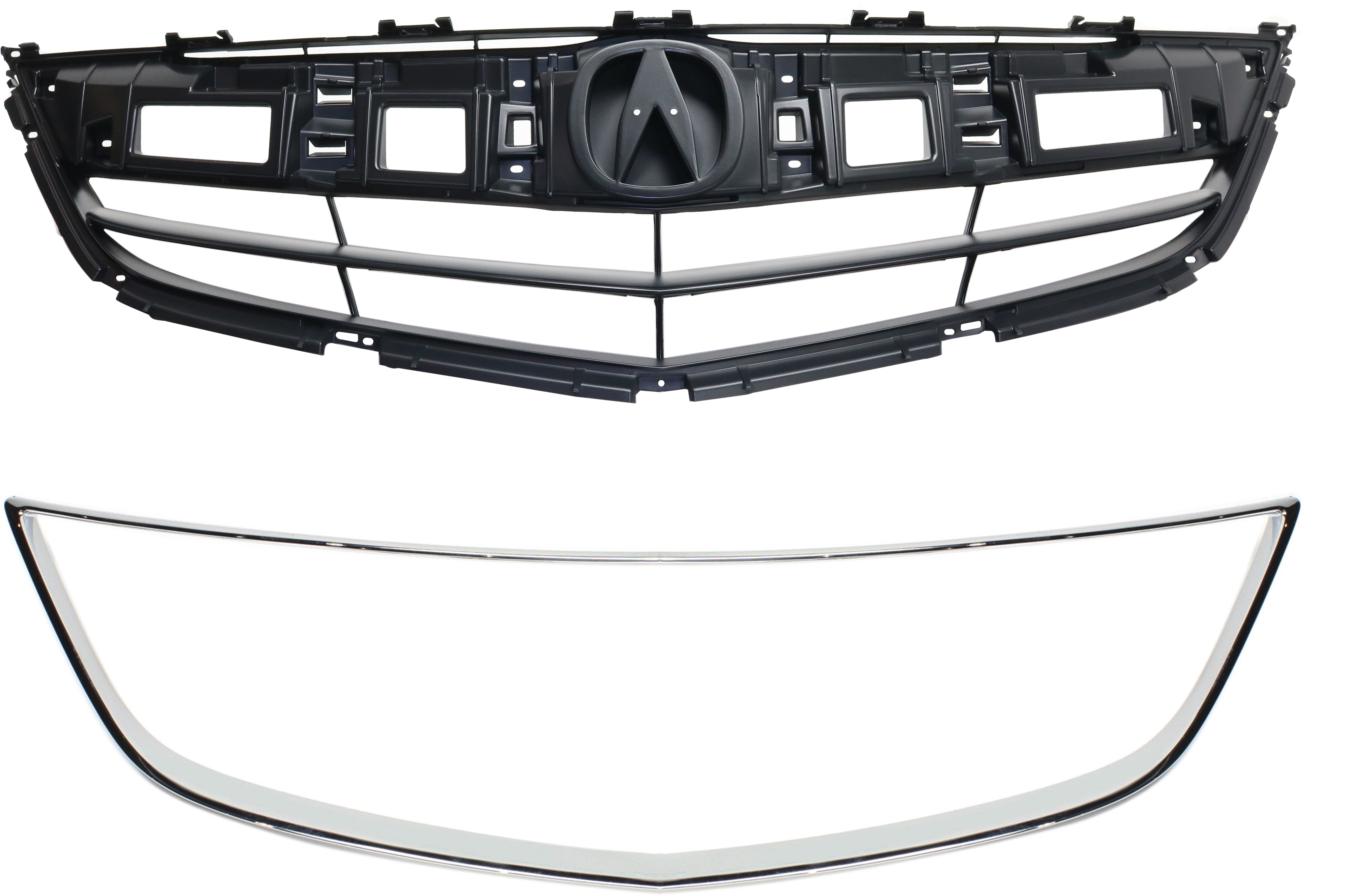 AM ILX 13-15 GRILLE 2 pc Kit with Grille Trim SKU KIT 011116-37 Partslink AC1200123 AC1202105 OEM 71121TX6A11-71122TX6A11