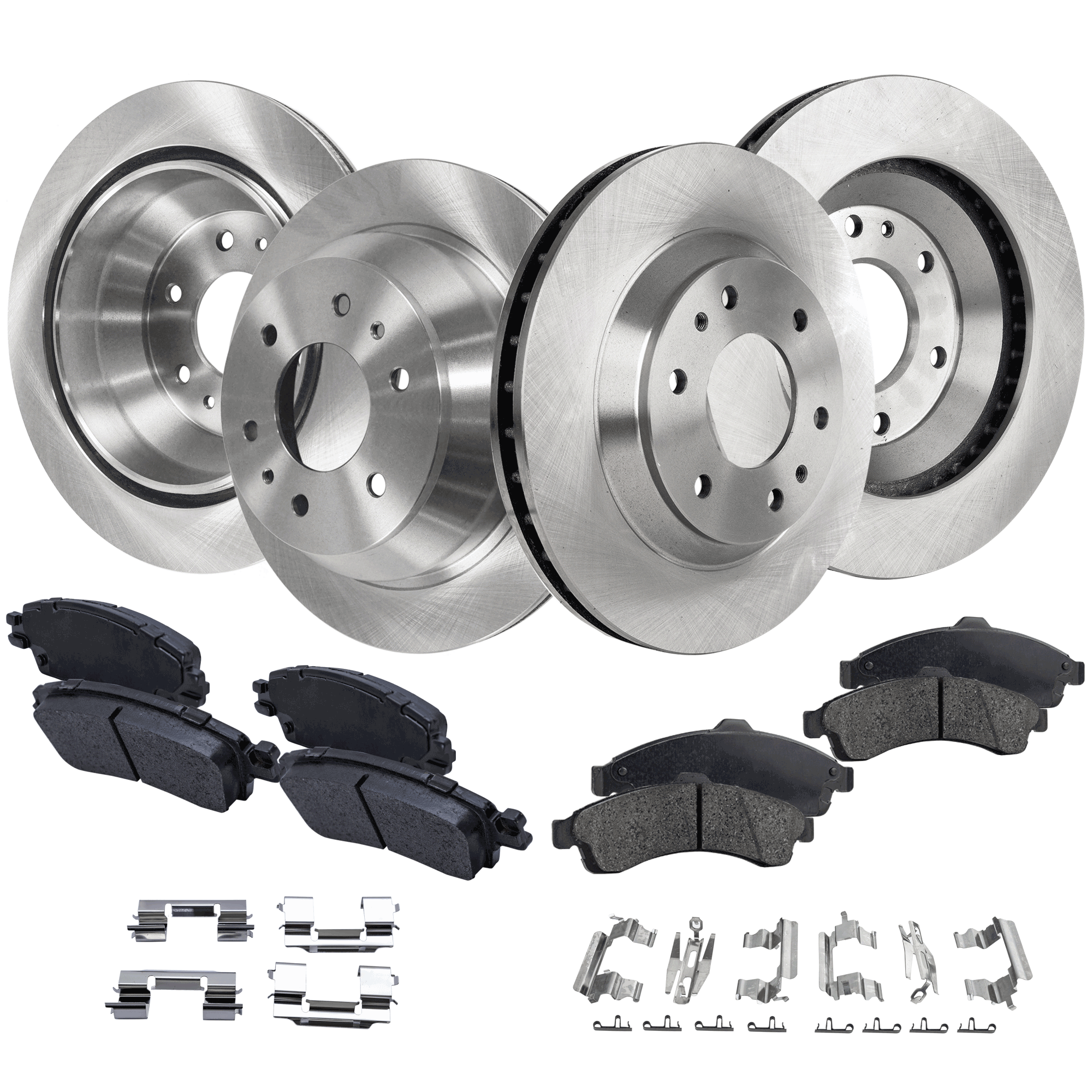 AM ENVOY TRAILBLAZER 02-04 FRONT AND REAR BRAKE DISC AND PAD KIT 8 pc Kit SKU KIT 011321-22 OEM 8151346710-8180606640-19181002