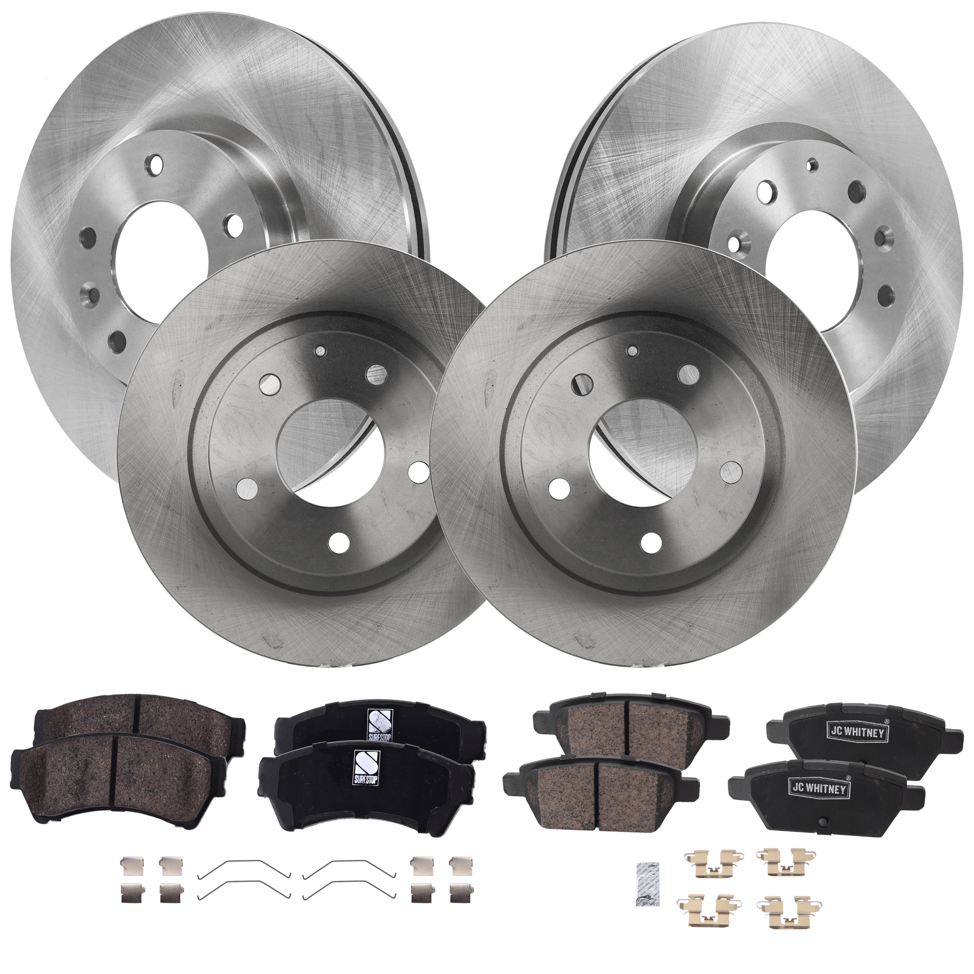 AM FUSION 06-10 MAZDA 6-08-13 FRONT AND REAR BRAKE DISC AND PAD KIT 4 Wheel Set SKU KIT 011321-25 OEM GF3Y26251A N12326251A 6E5Z1125